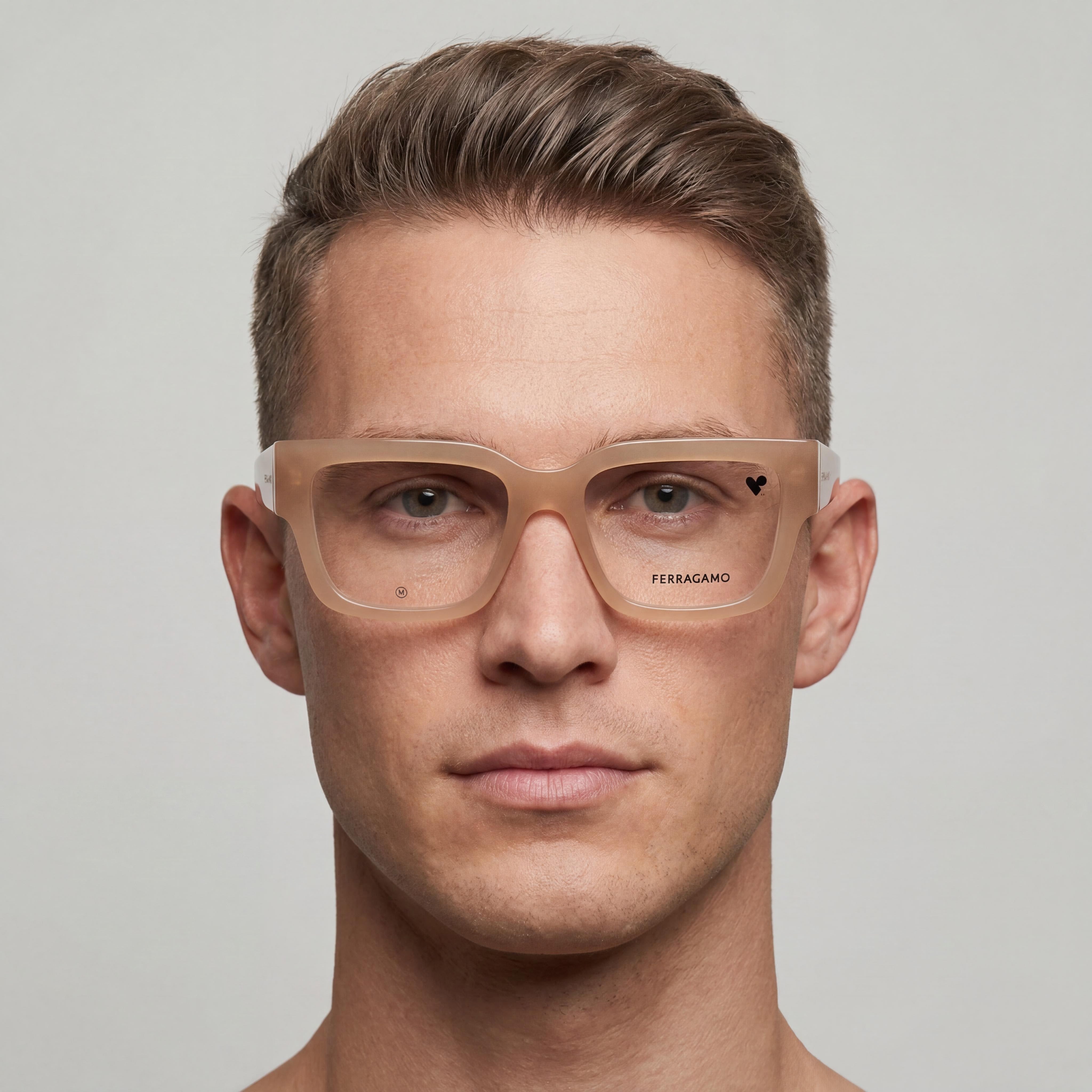 Salvatore Ferragamo SF2975 Men's Eyeglasses, Acetate Frame Material, Opaline Honey Frame Color, 53mm, Photo 4