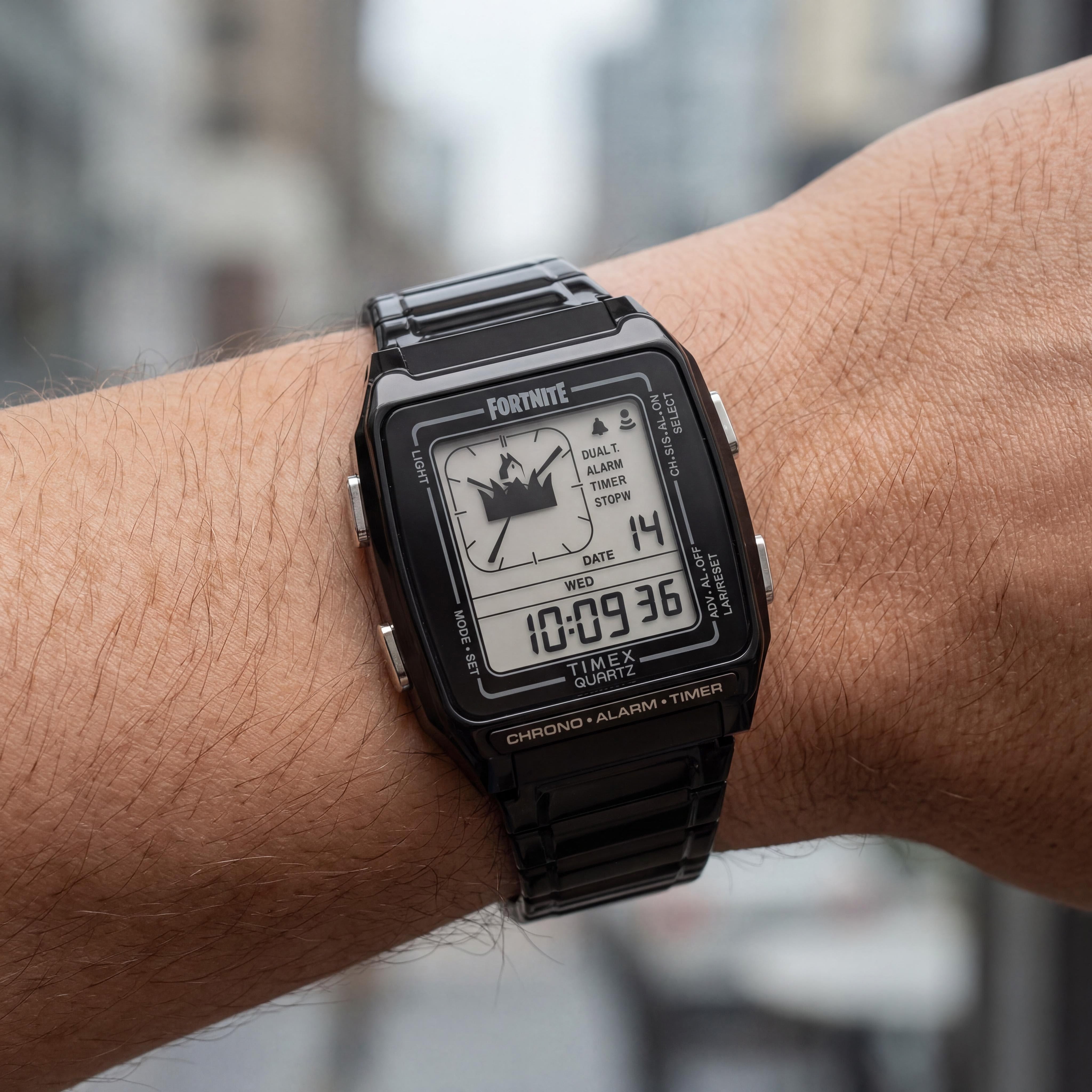 Timex Modern Q Timex LCA Fortnite Edition Unisex Dual-Display Analog-Digital Translucent Black Resin Water Resistant Watch, Photo 4