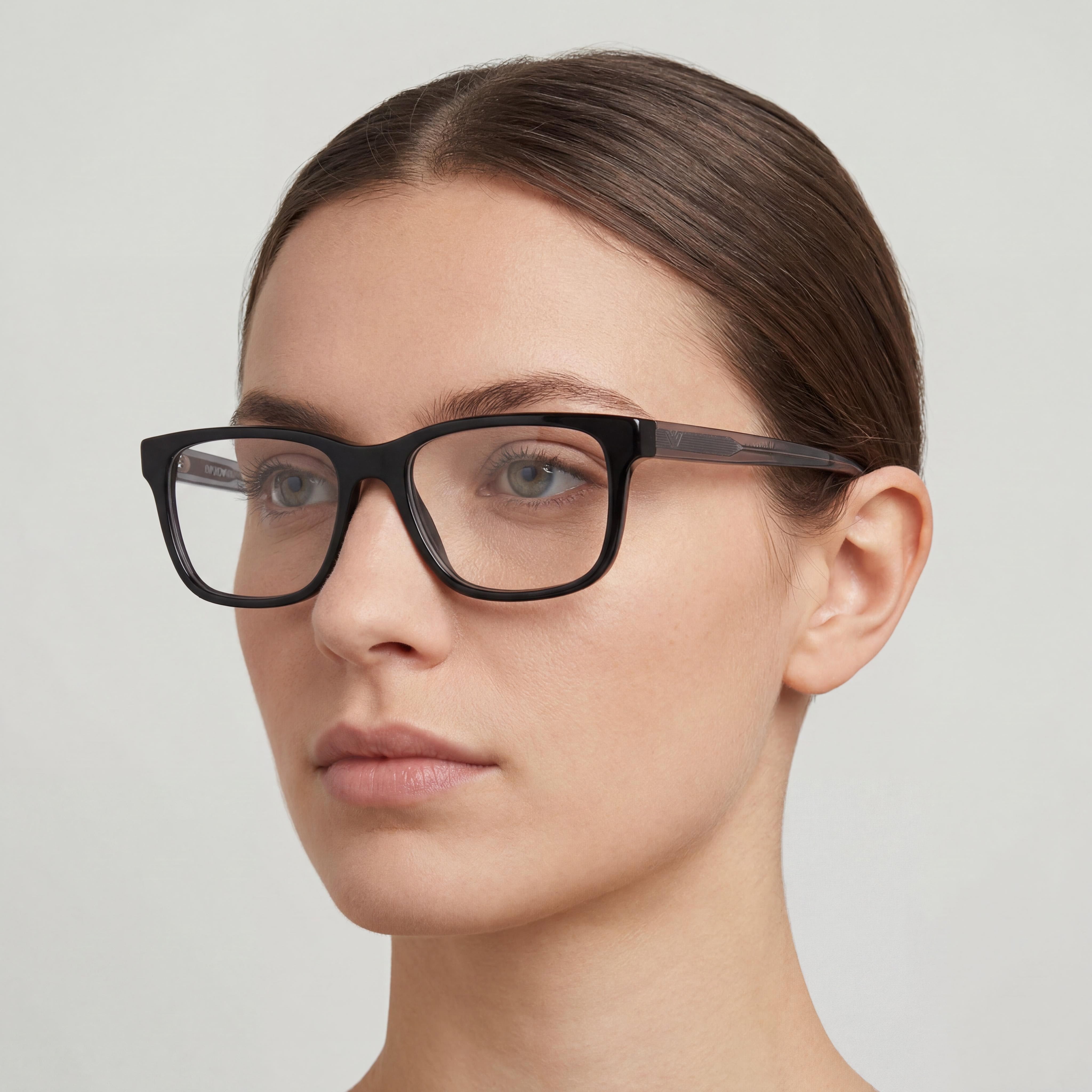 Emporio Armani Ea3218 Women's Black Plastic Optical Frame Eyeglasses with 55mm Lens, 17mm Bridge, 145mm Temple, Photo 5