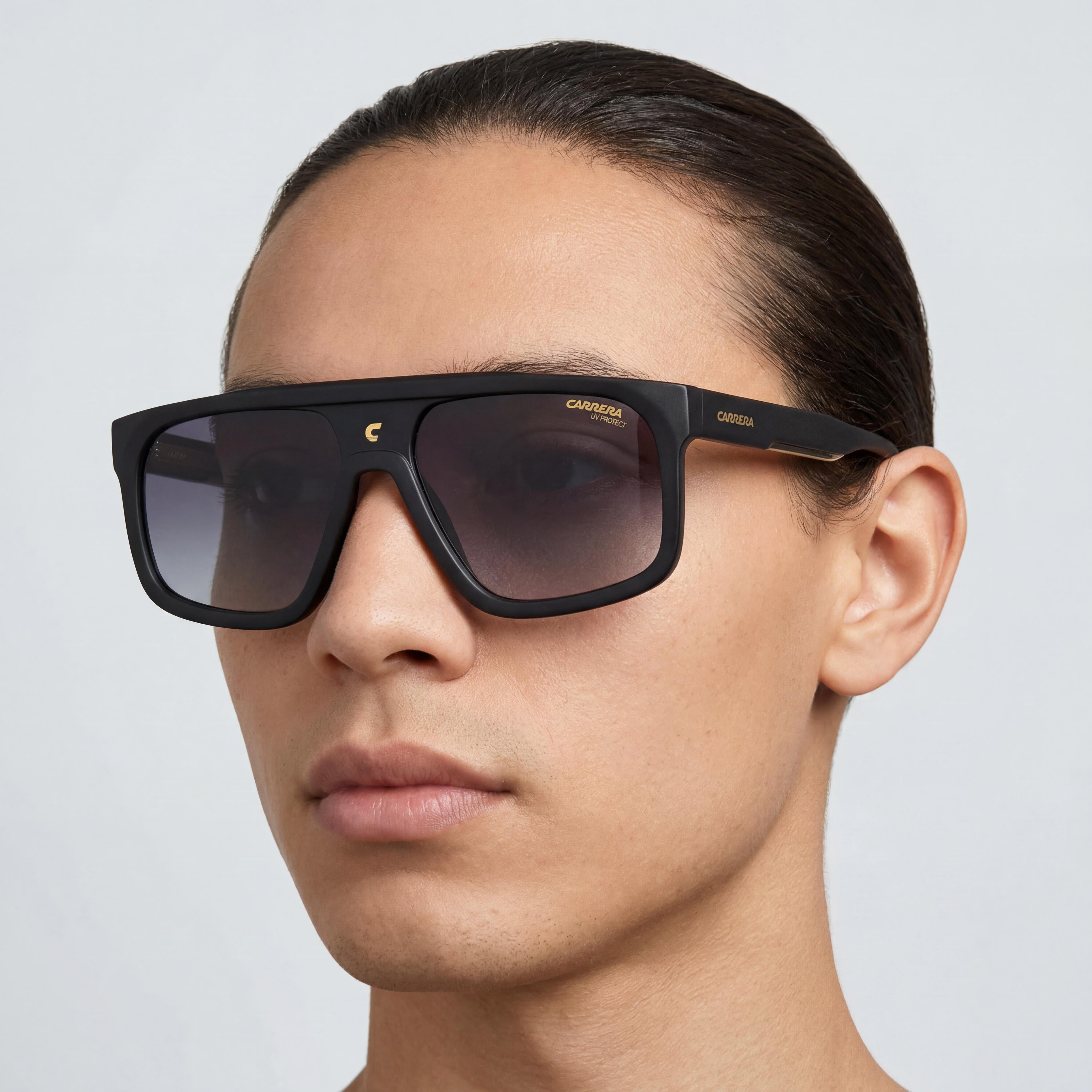 Carrera CARRERA 1061/S Classic Unisex Matte Black Acetate Rectangular Grey Shaded Polyester UV Protection 59mm Sunglasses, Photo 4