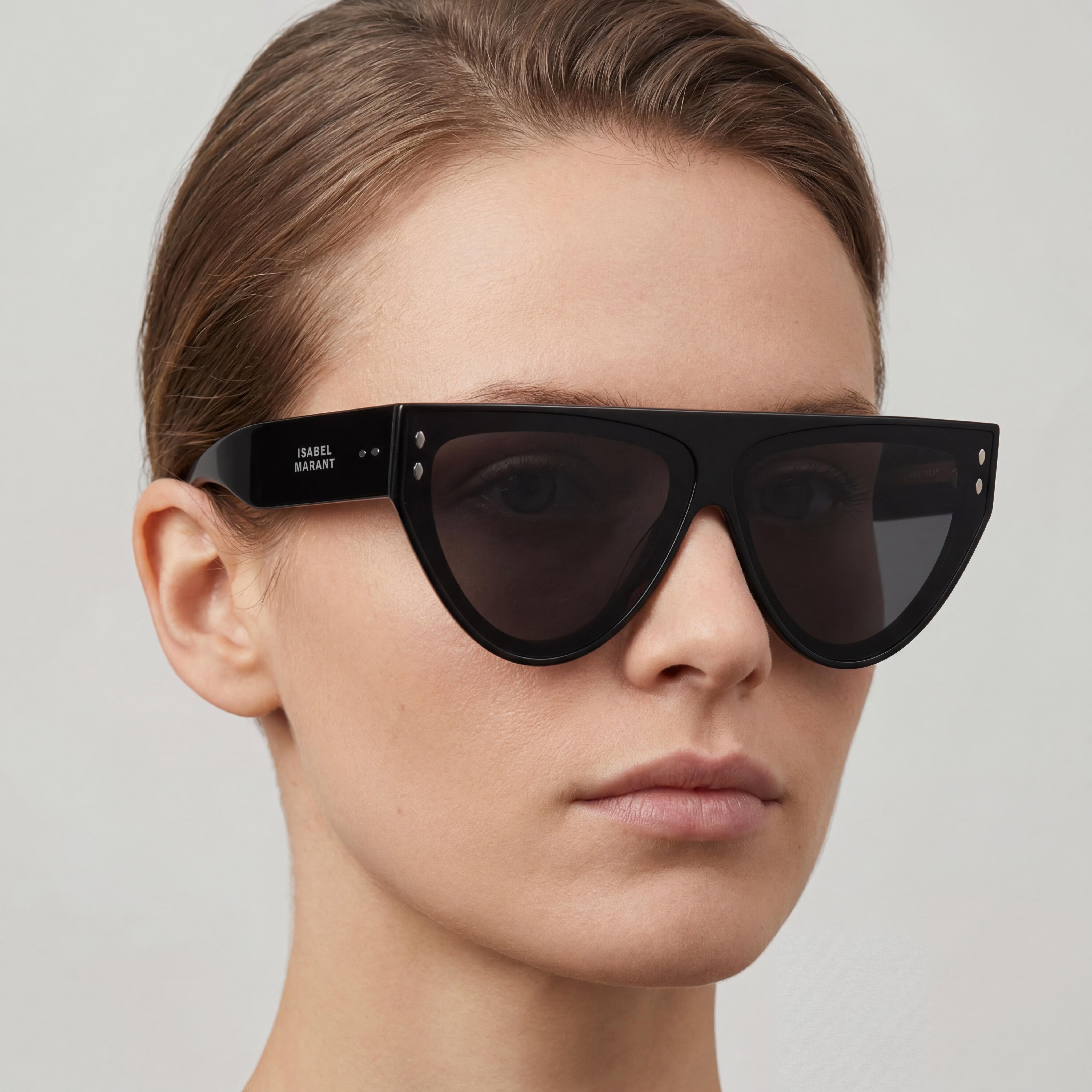 Isabel Marant Casual Women's Black Plastic Square Frame Polycarbonate Lens Sunglasses 69mm, Photo 5