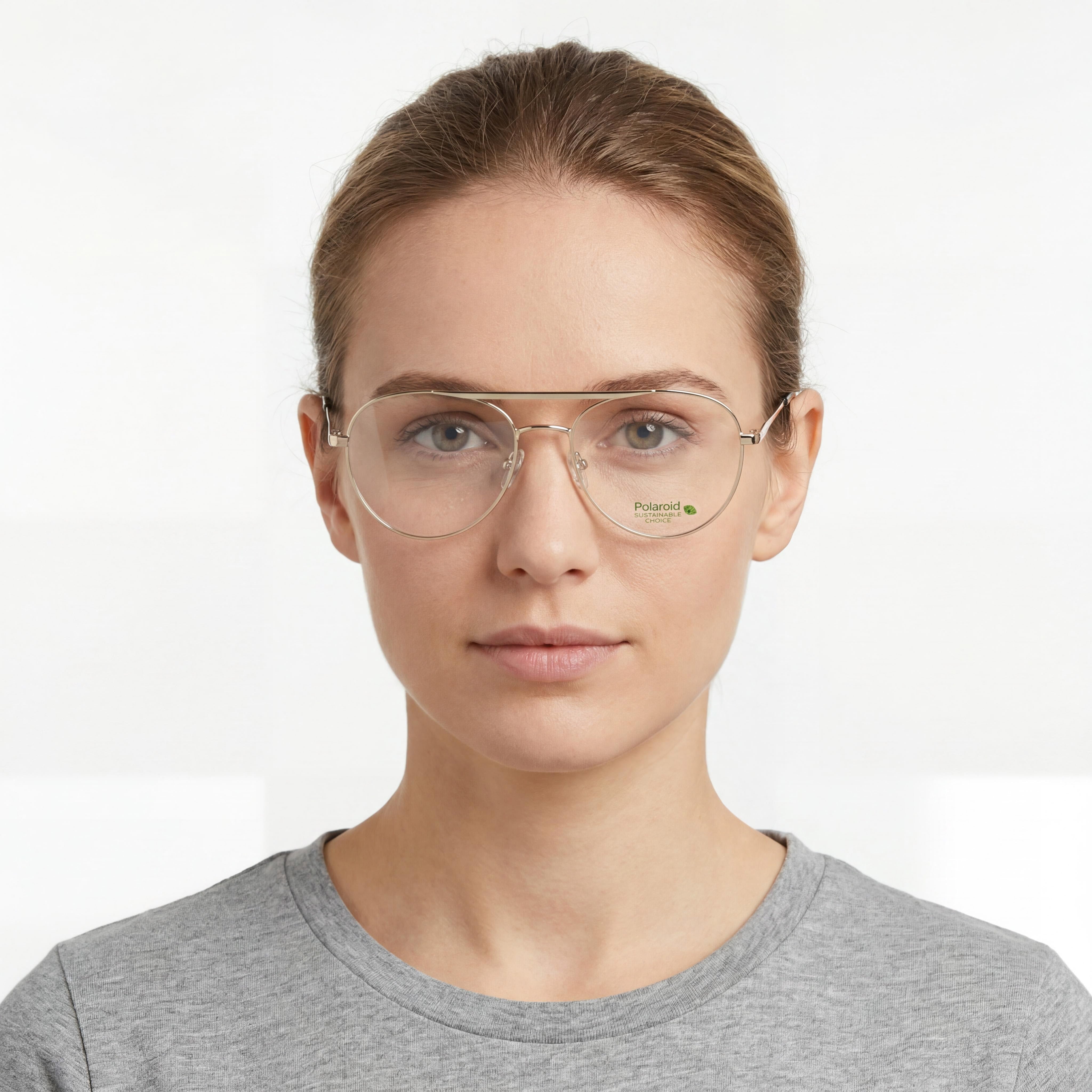 Polaroid Eyewear Modern Women's Gold Acetate Frame Gold Lens Non-Polarized Sunglasses 55mm Lens Width, Photo 4