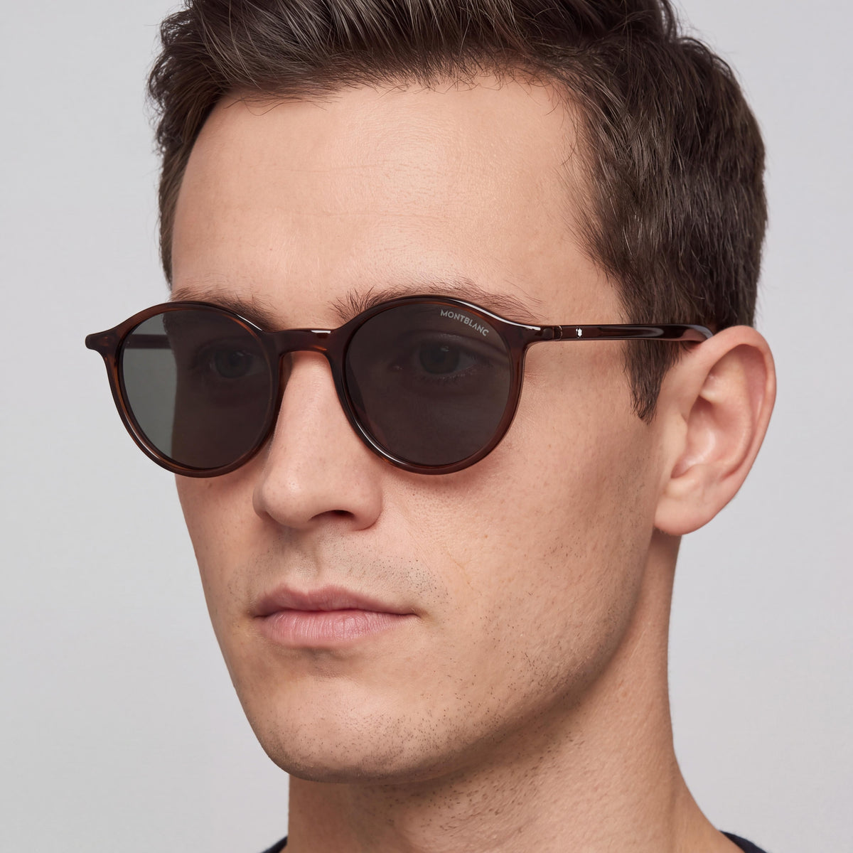 MONTBLANC Mb0324s Men's Casual Injection Frame Brown Grey Non-Polarized Sunglasses 50-18-140mm, Photo 4