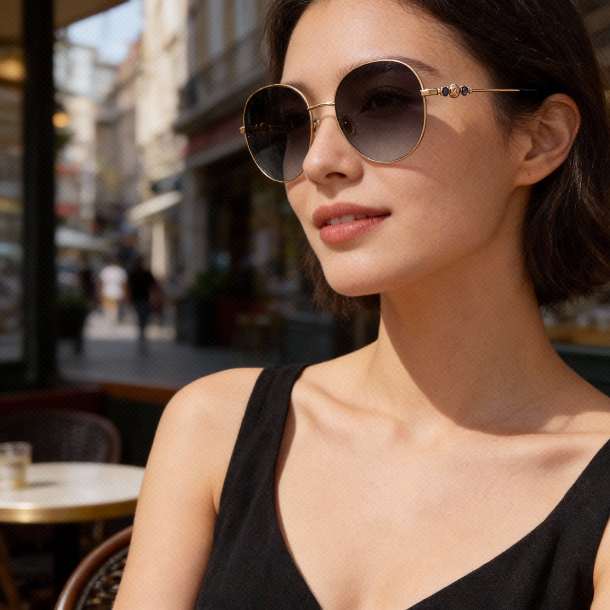 Jimmy Choo Lightweight Women's Gold Green Alloy Steel Non-Polarized Sunglasses with 100% UV Protection 60mm, Photo 5