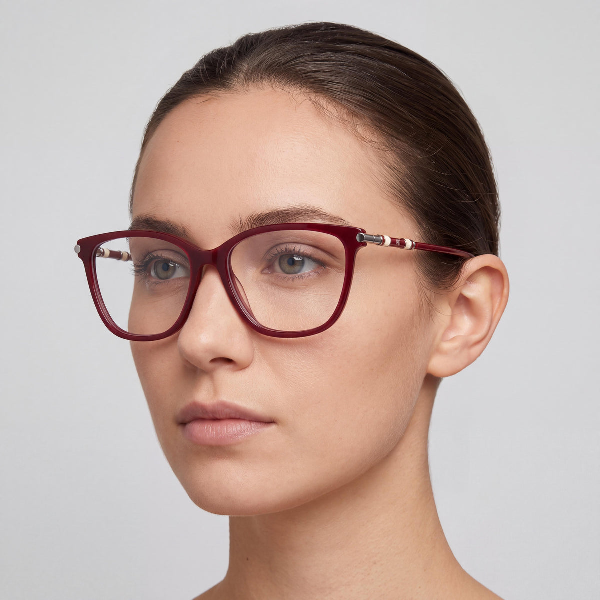 Carolina Herrera Ch 0027 Unisex Classic Acetate Eyeglasses with Polycarbonate Lenses Burgundy 55mm, Photo 4