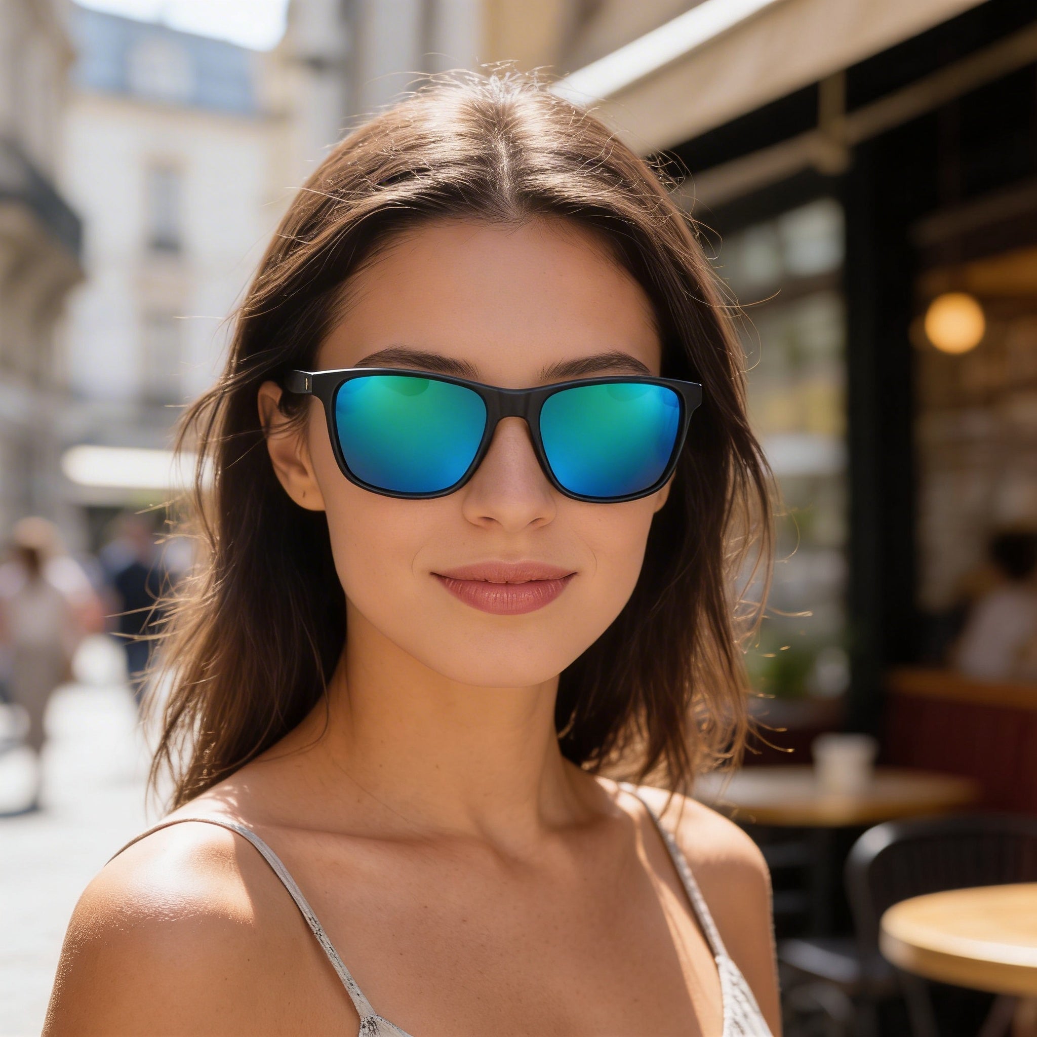 Nike Wayfarers Unisex Grey with Green Mirror Frame & Lenses Plastic Sunglasses 57-19-145 UV Protection, Photo 6
