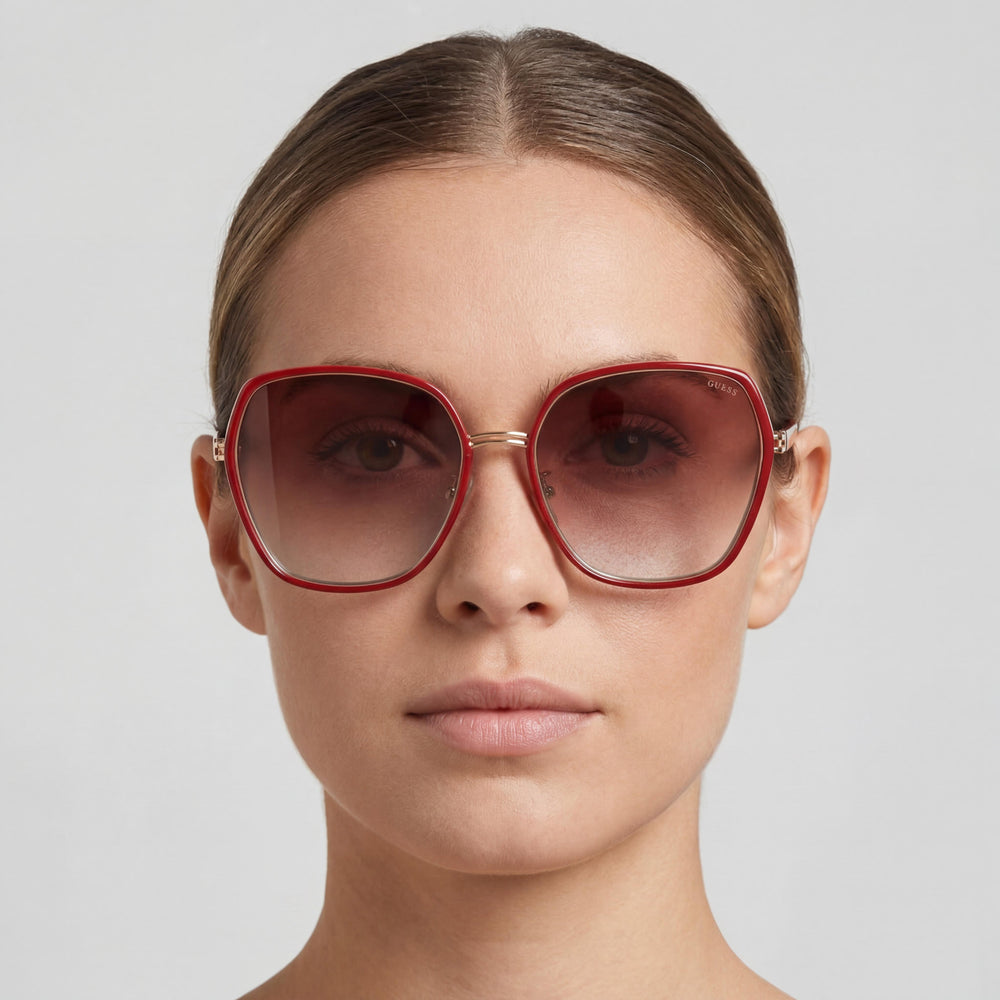 Gafas de sol Guess para mujer, de plástico multicolor, con lentes marrones y protección UV 100 %, 59 mm