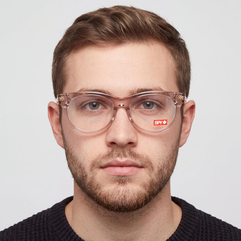Gafas unisex modelo casual de la colección Spy Boundless Optical 55 con montura en color rubor traslúcido suave