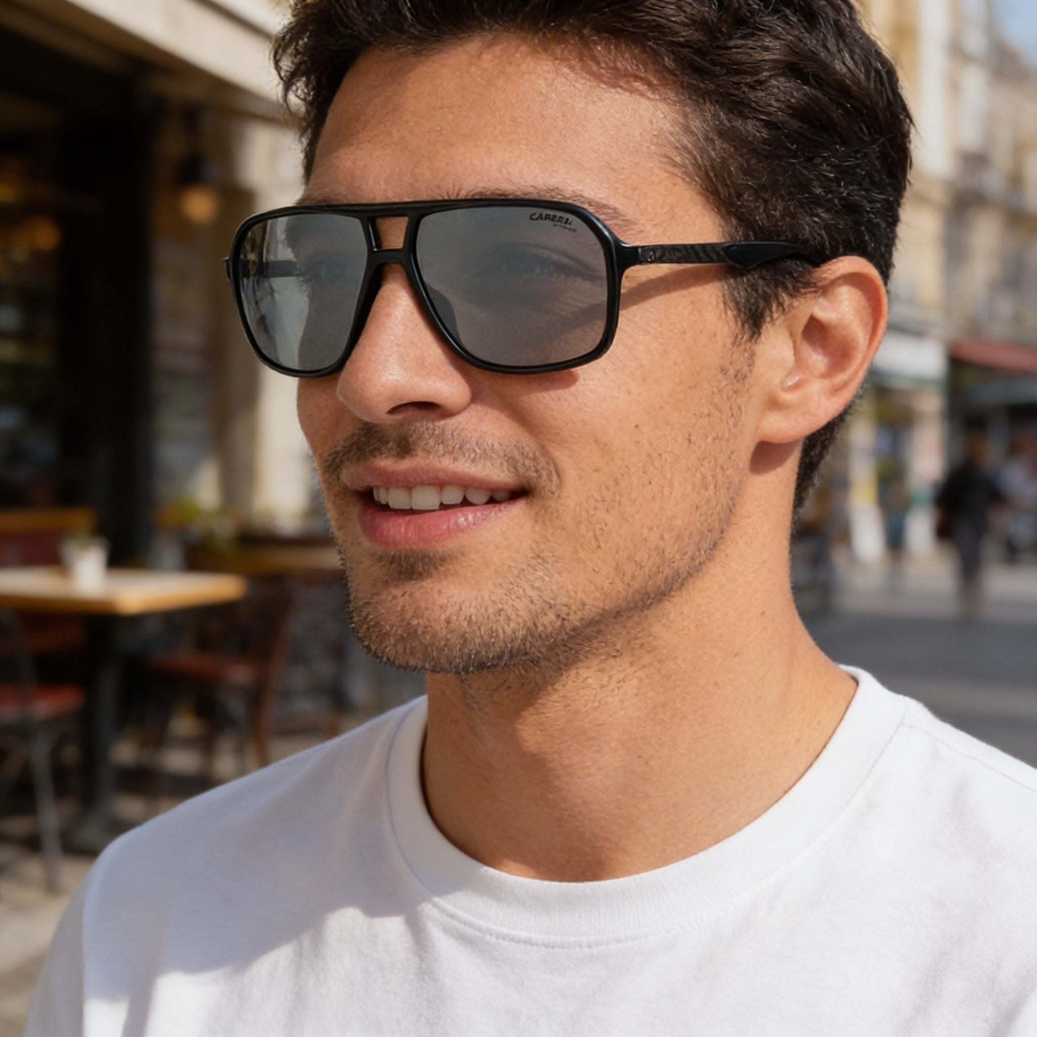 Carrera Classic Men's UV Protection Sunglasses with Gray Plastic Frame and Grey Acetate Non-Polarized Lenses, Photo 6