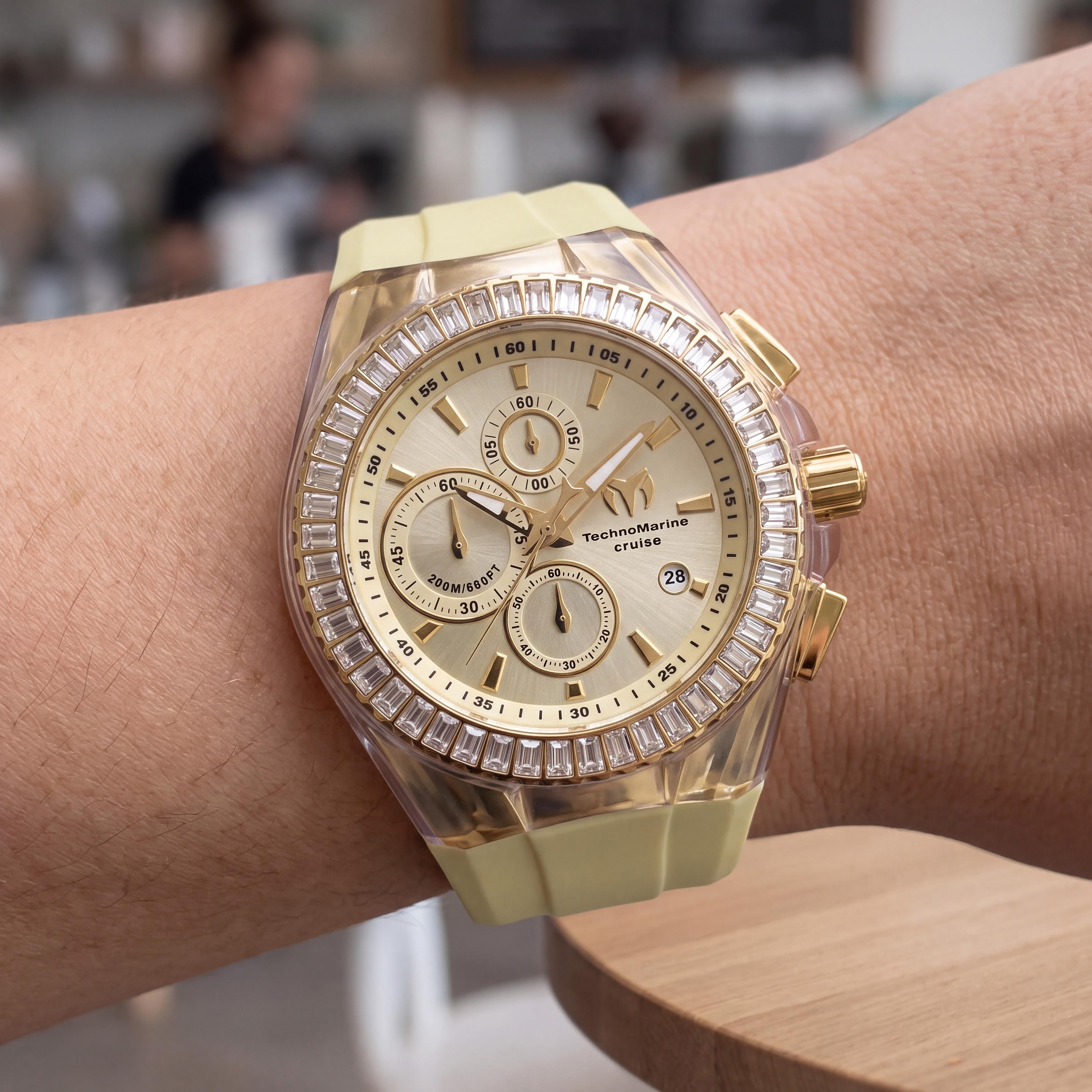 Technomarine Cruise TM-121159 Modern Unisex Gold Stainless Steel Quartz Chronograph Watch 45mm, Photo 4