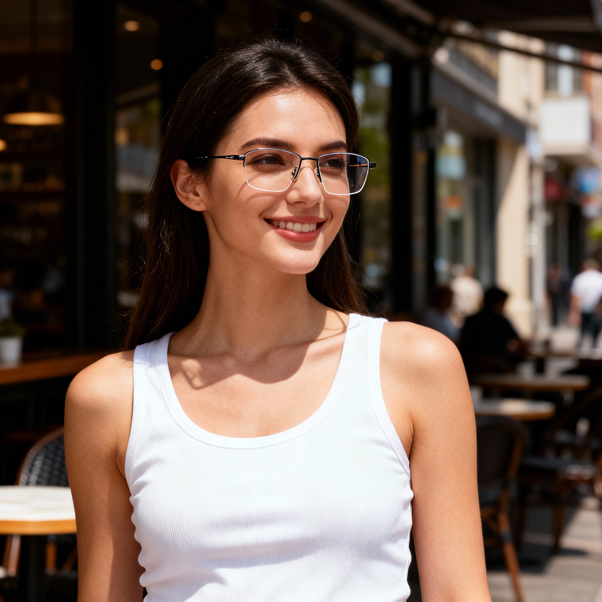 Nike 6045 Unisex Satin Navy Alloy Steel Frame Gunmetal Non-Polarized Eyeglasses 54mm, Photo 3