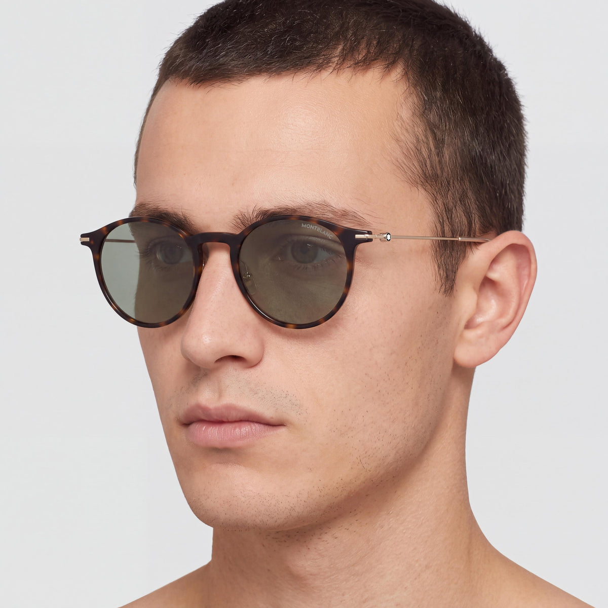 MONTBLANC Round/Oval Men's Havana Gold Green Injection Frame Metal Temples 50mm, Photo 4
