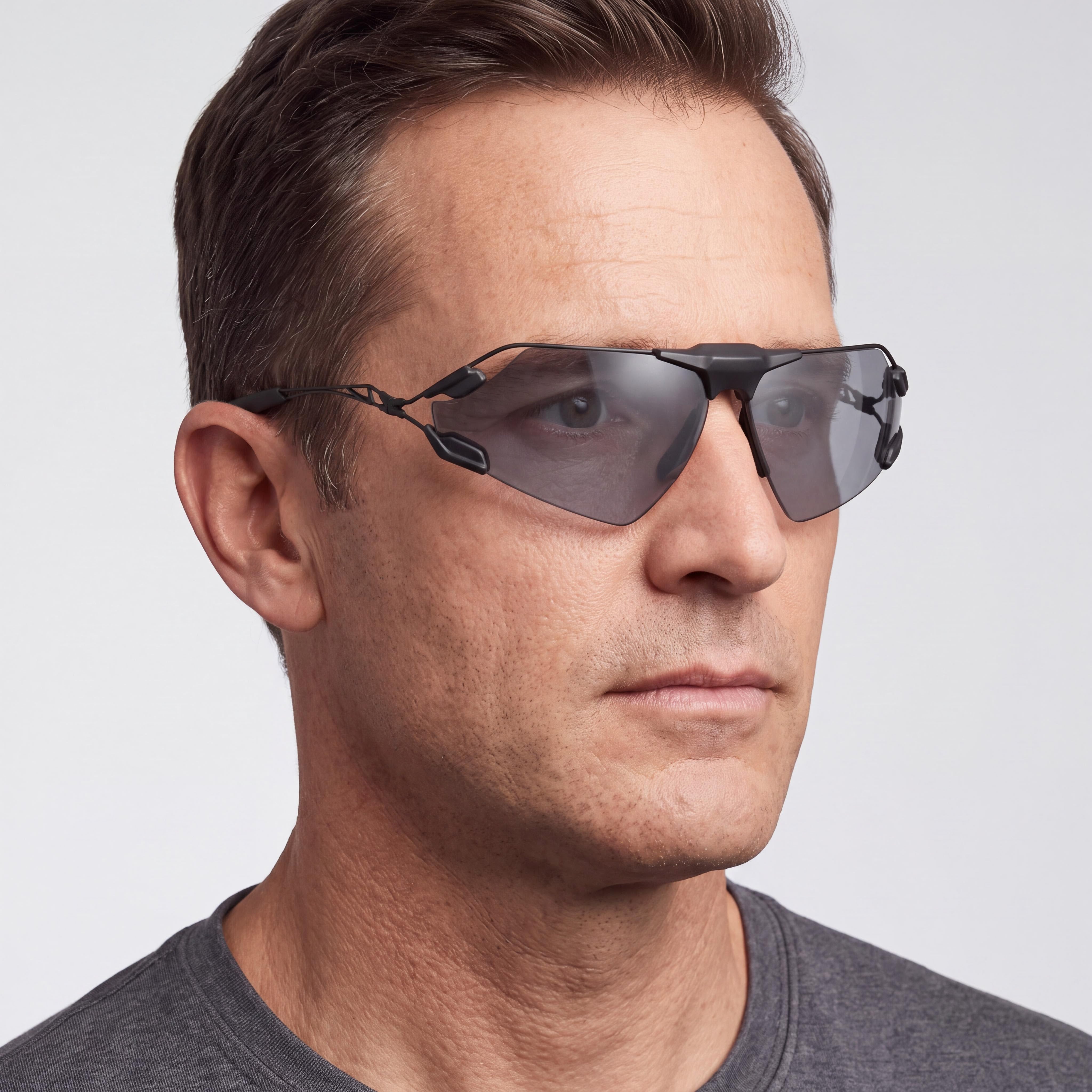 Gafas de sol polarizadas de titanio gris para hombre Nike ZEUS EDGE P EV24032, montura negra mate, UV 400, 76 mm, Photo 4