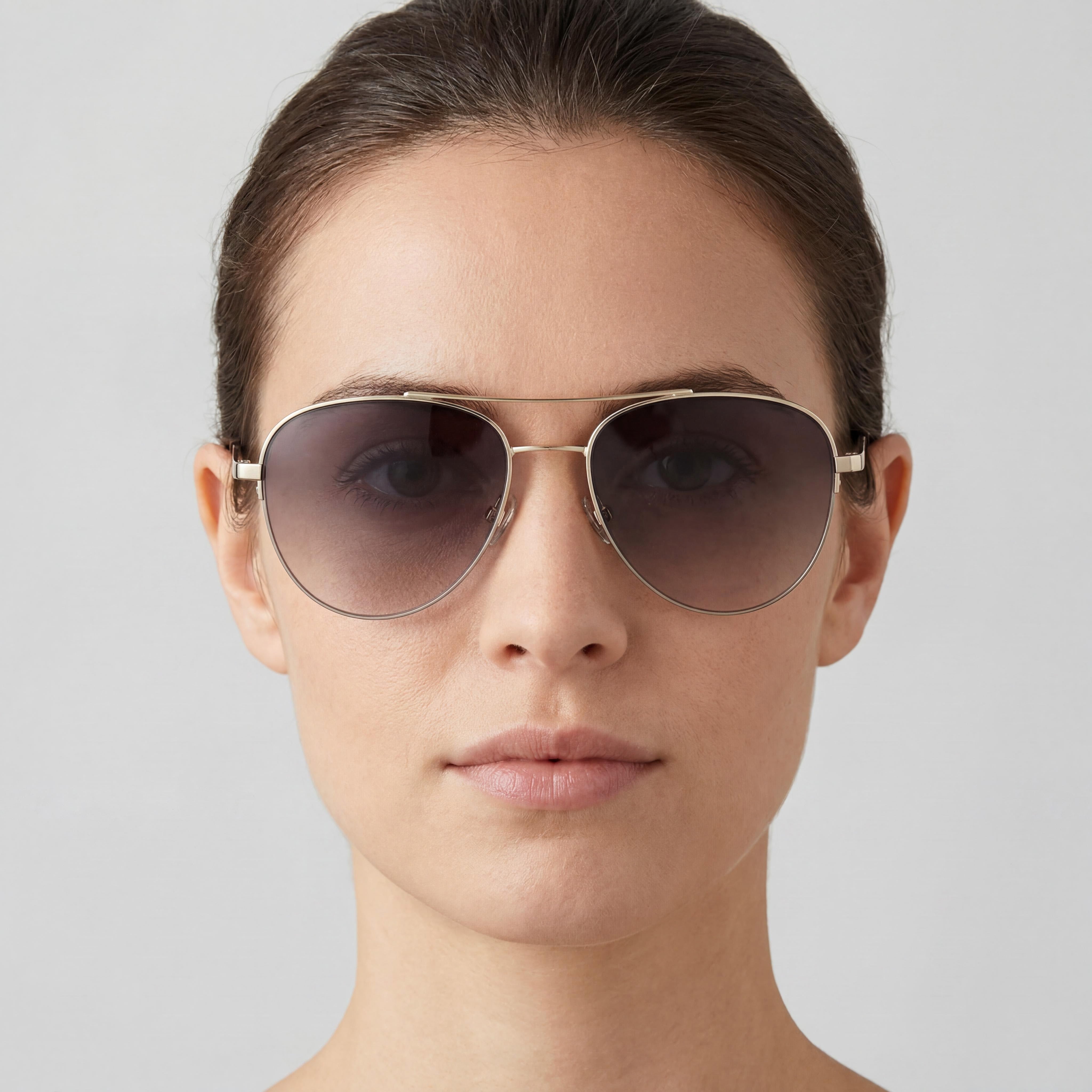 Fossil Fos 2106/G/S Gold Aviator Gradient Sunglasses for Women, 54mm, Photo 4