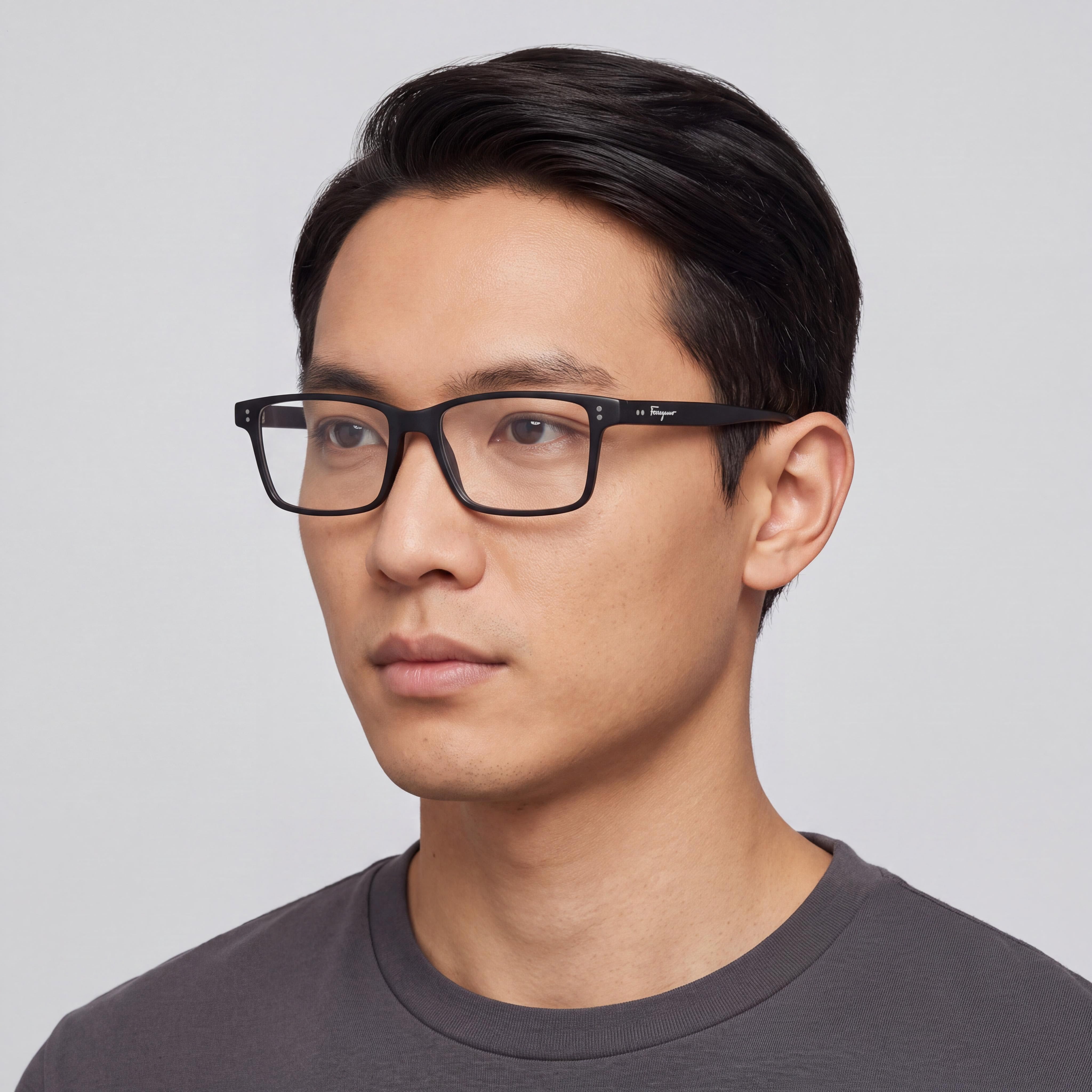 Salvatore Ferragamo Classic SF2914 Unisex Black Plastic Full-Rim Rectangular Optical Eyeglasses 54mm, Photo 4