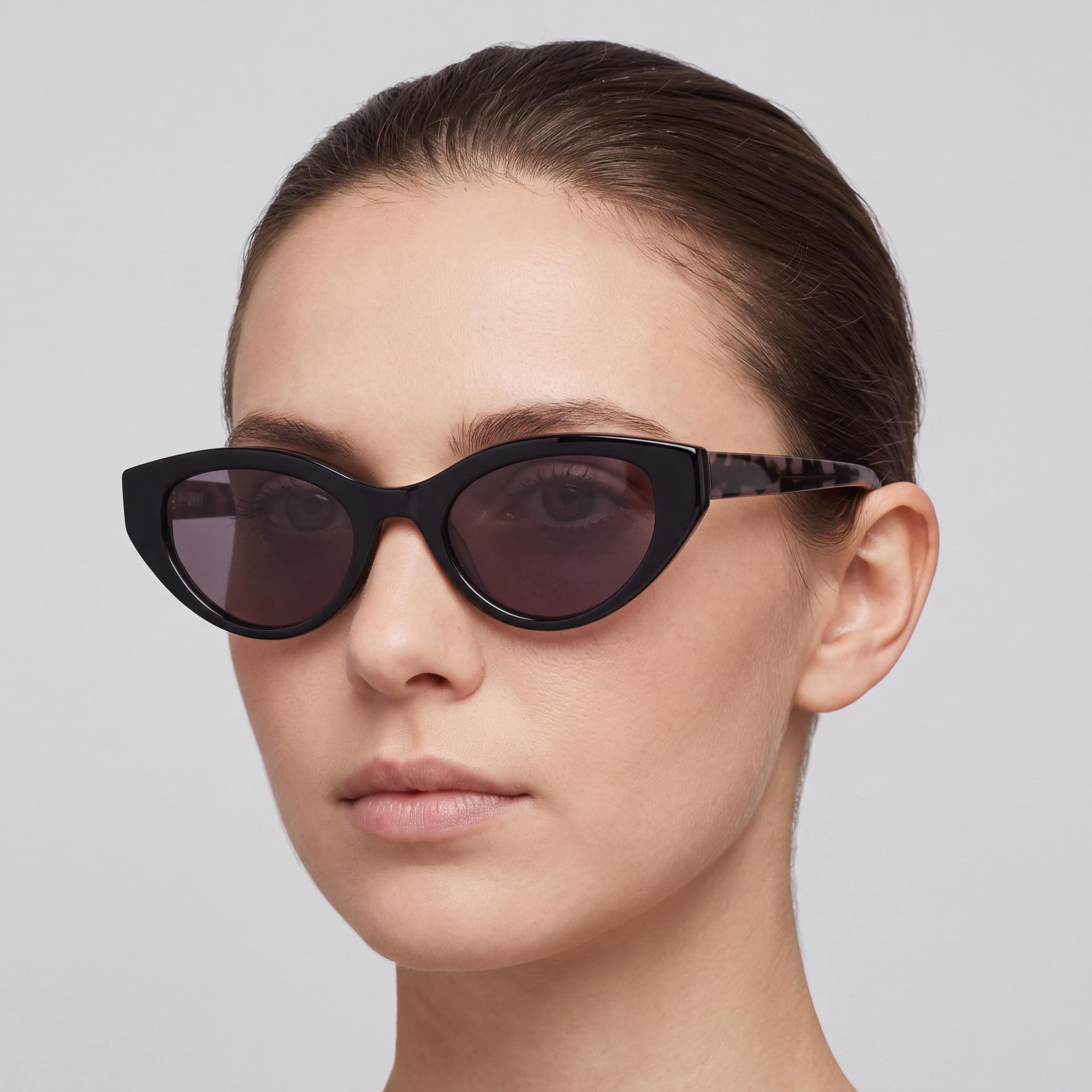DKNY Classic Women's Black Acetate Frame, UV Protected Polycarbonate Lens Sunglasses, 51mm, Photo 5