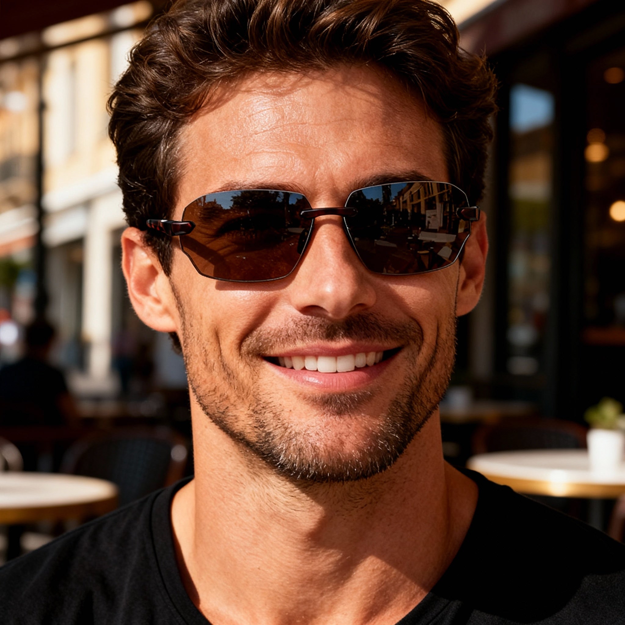 Under Armour Classic Men's Non-Polarized Sunglasses, Brown Silver Havana Polyamide Frame, Silver Oleophobic Lenses 71-12-140, Photo 6