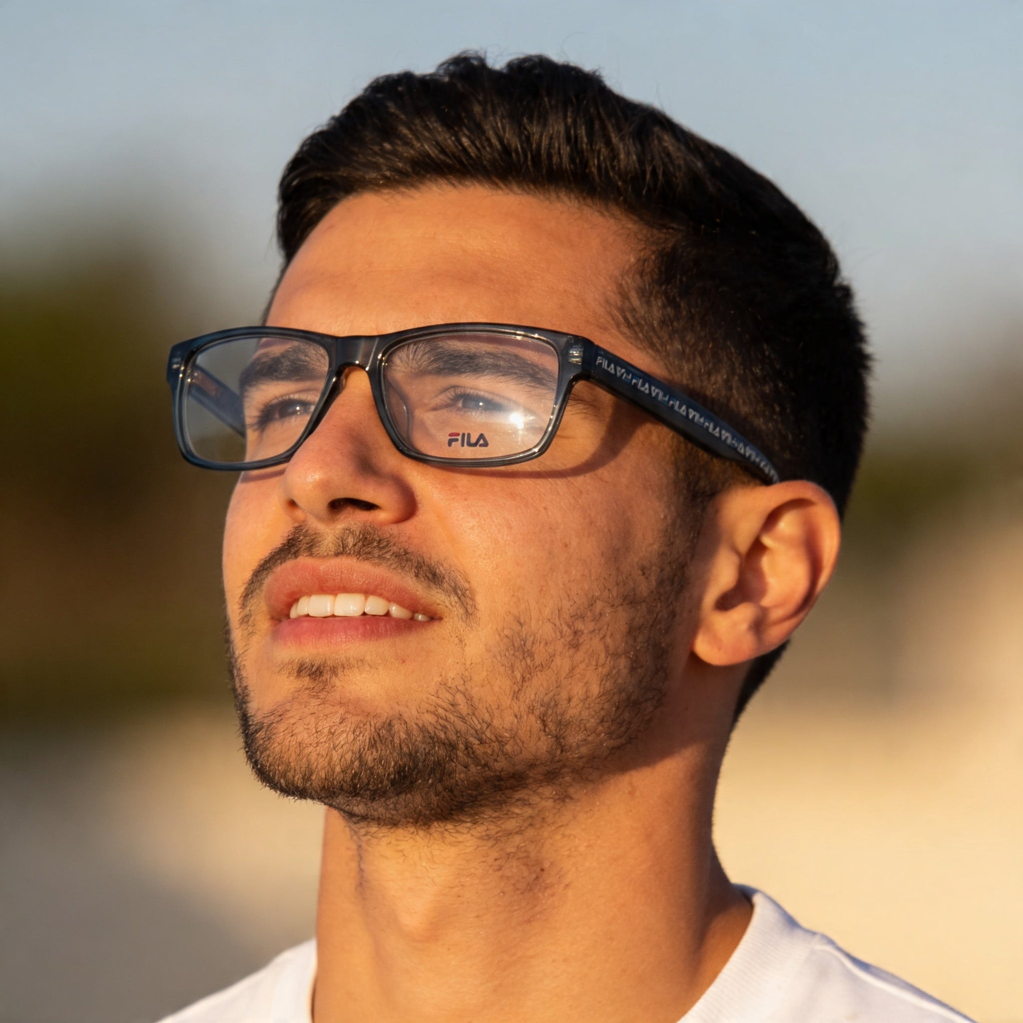Gafas Fila Classic de acetato de celulosa para hombre en azul transparente, talla 52-15-145, lentes de demostración transparentes, listas para graduar, Photo 4
