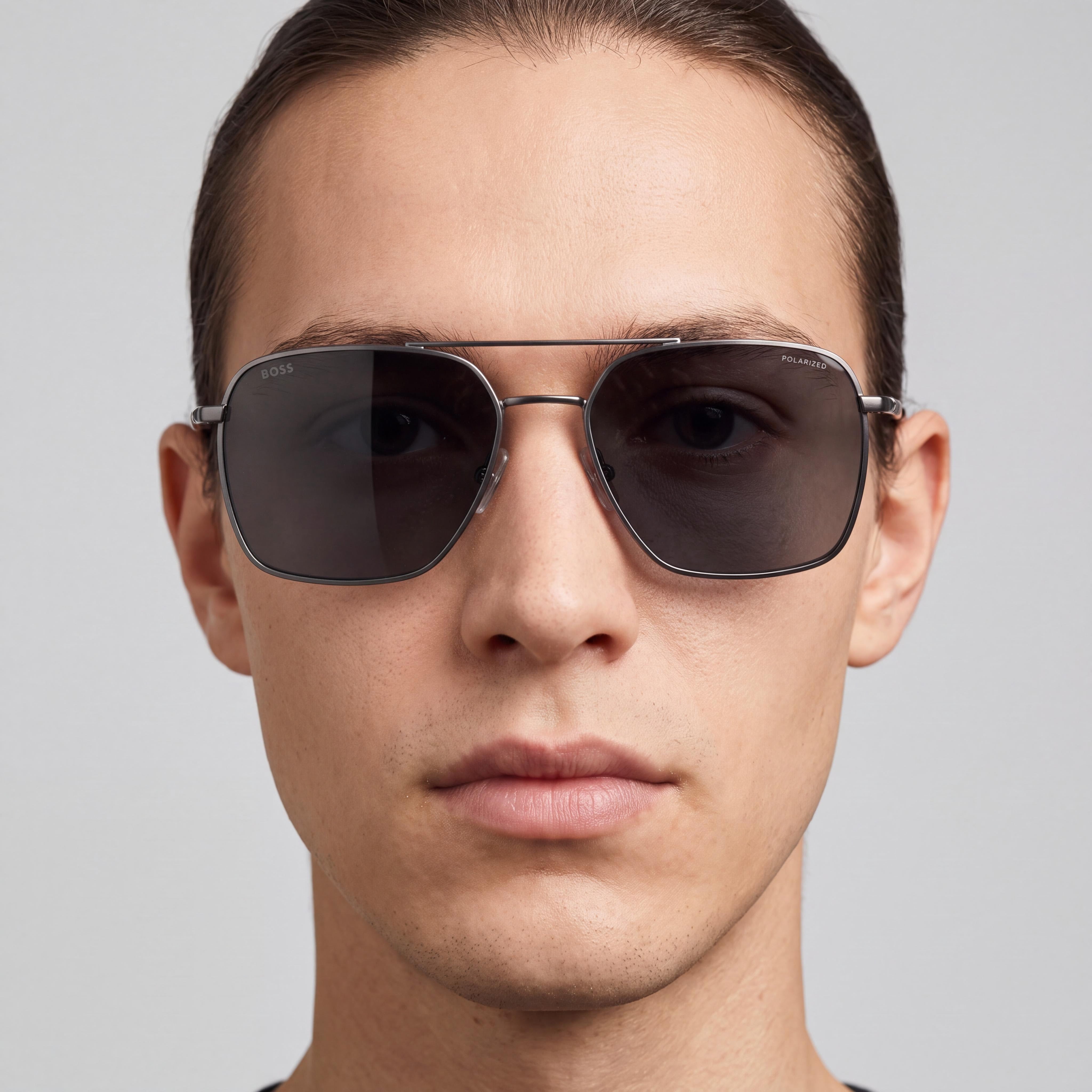 Hugo Boss Boss 1414/S Unisex Metal Frame UV Protection Sunglasses Matte Dark Ruthenium 57mm Lens, Photo 5