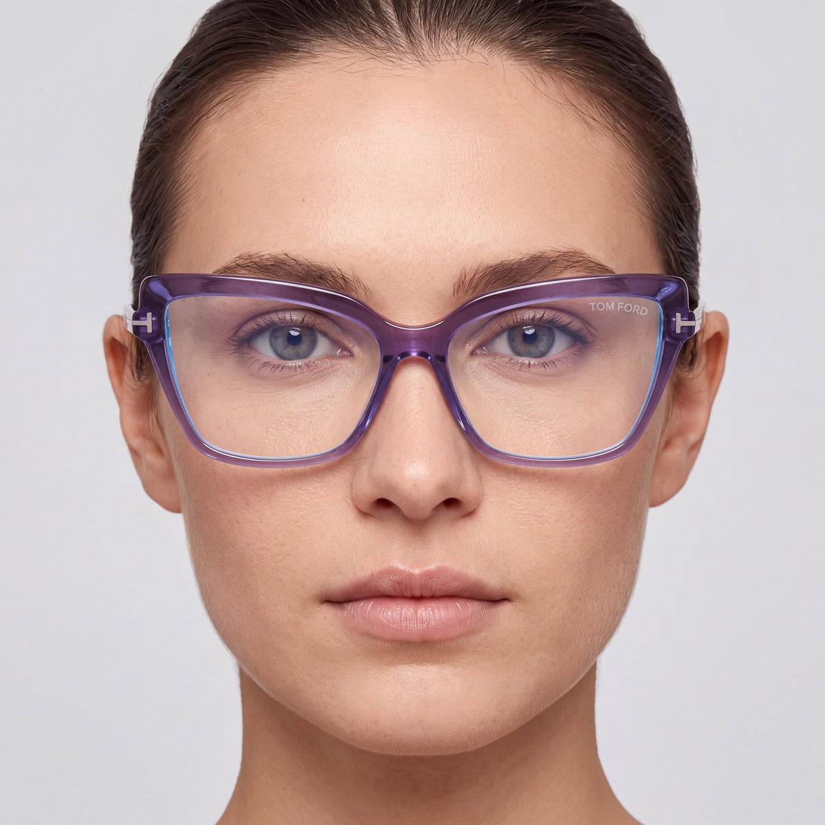 Tom Ford FT 5948-B BLUE BLOCK Gafas Transparentes Violeta con Bloqueo de Luz Azul para Mujer 55/15/140, Photo 3