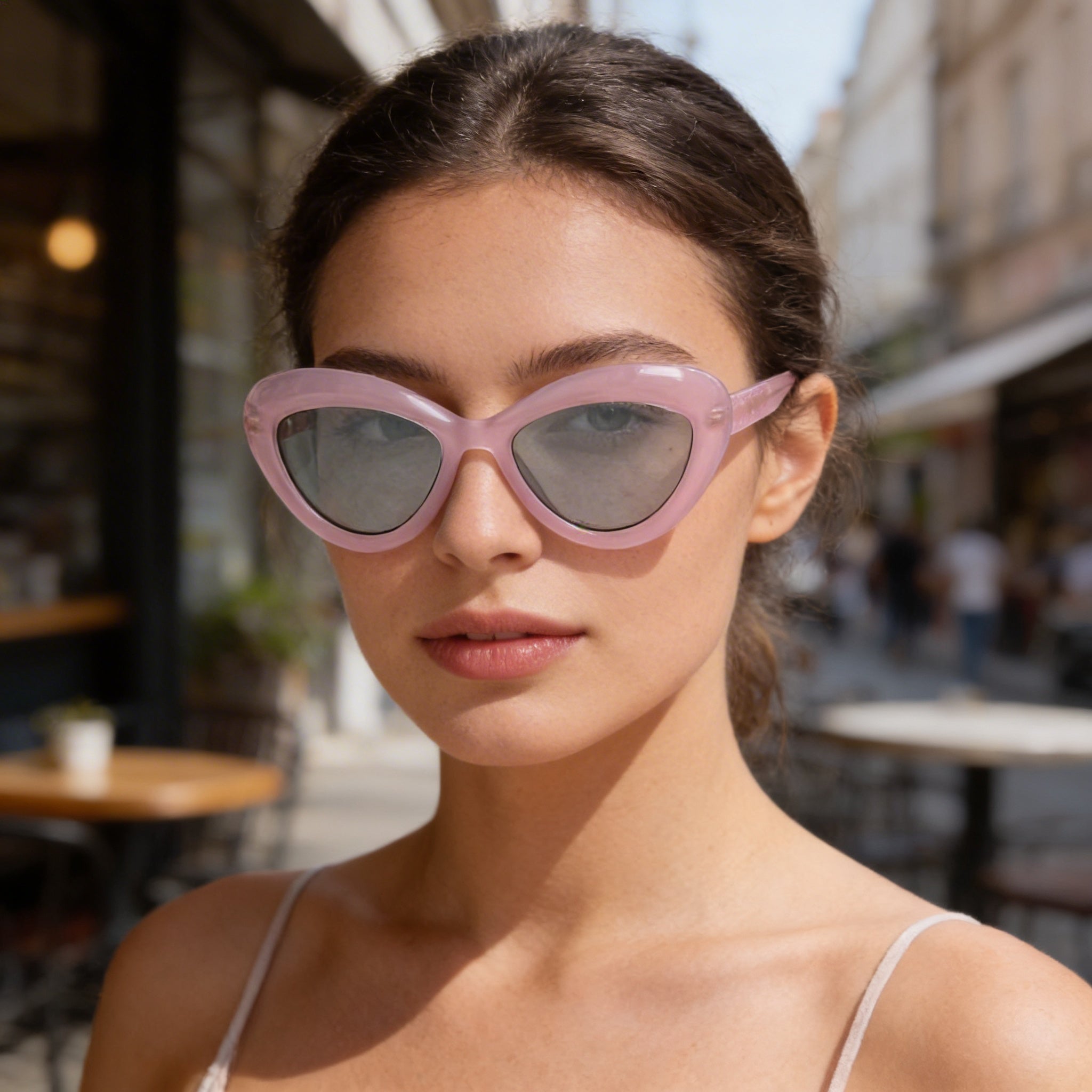 Gafas de sol Moschino MOS163/S para mujer, de plástico, con forma de ojo de gato, color rosa, 100 % protección UV, no polarizadas, 55 mm, Photo 3
