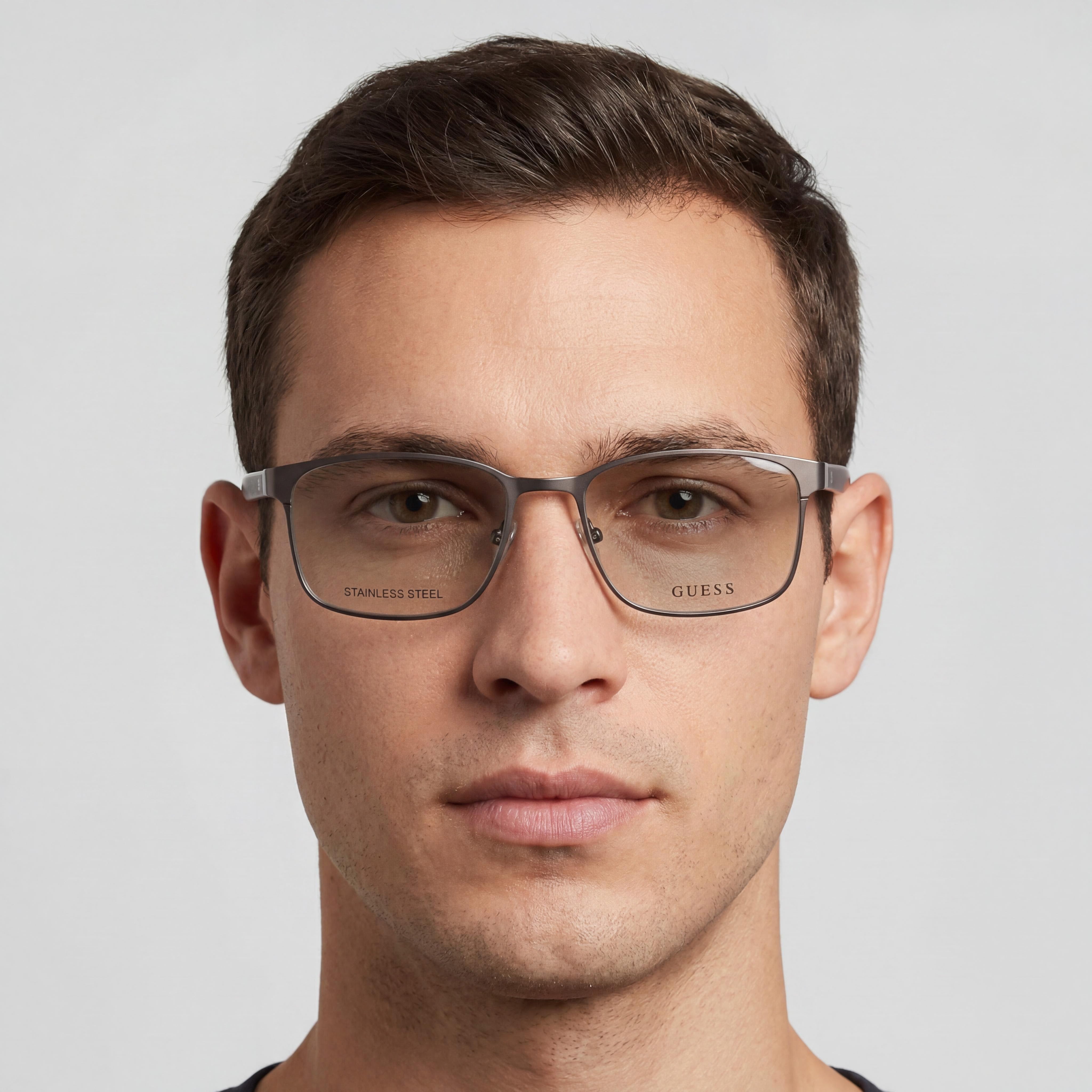 Guess GU50045 Shiny Dark Nickeltin Eyeglasses for Men, 55mm, Photo 4