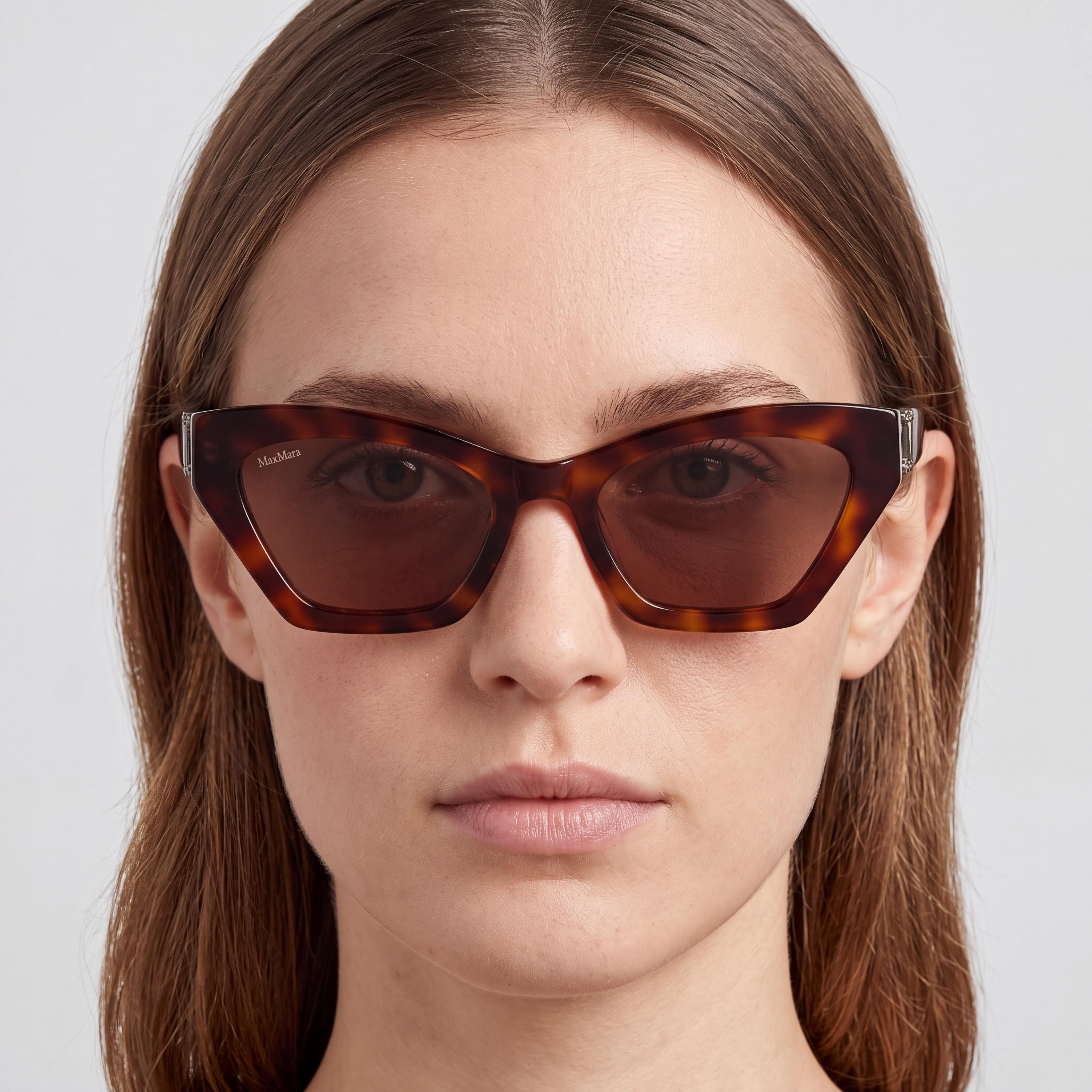 MaxMara Women's Casual Sunglasses, Dark Havana Plastic Frame, Brown Lenses, 52mm, UV Protection, Photo 5