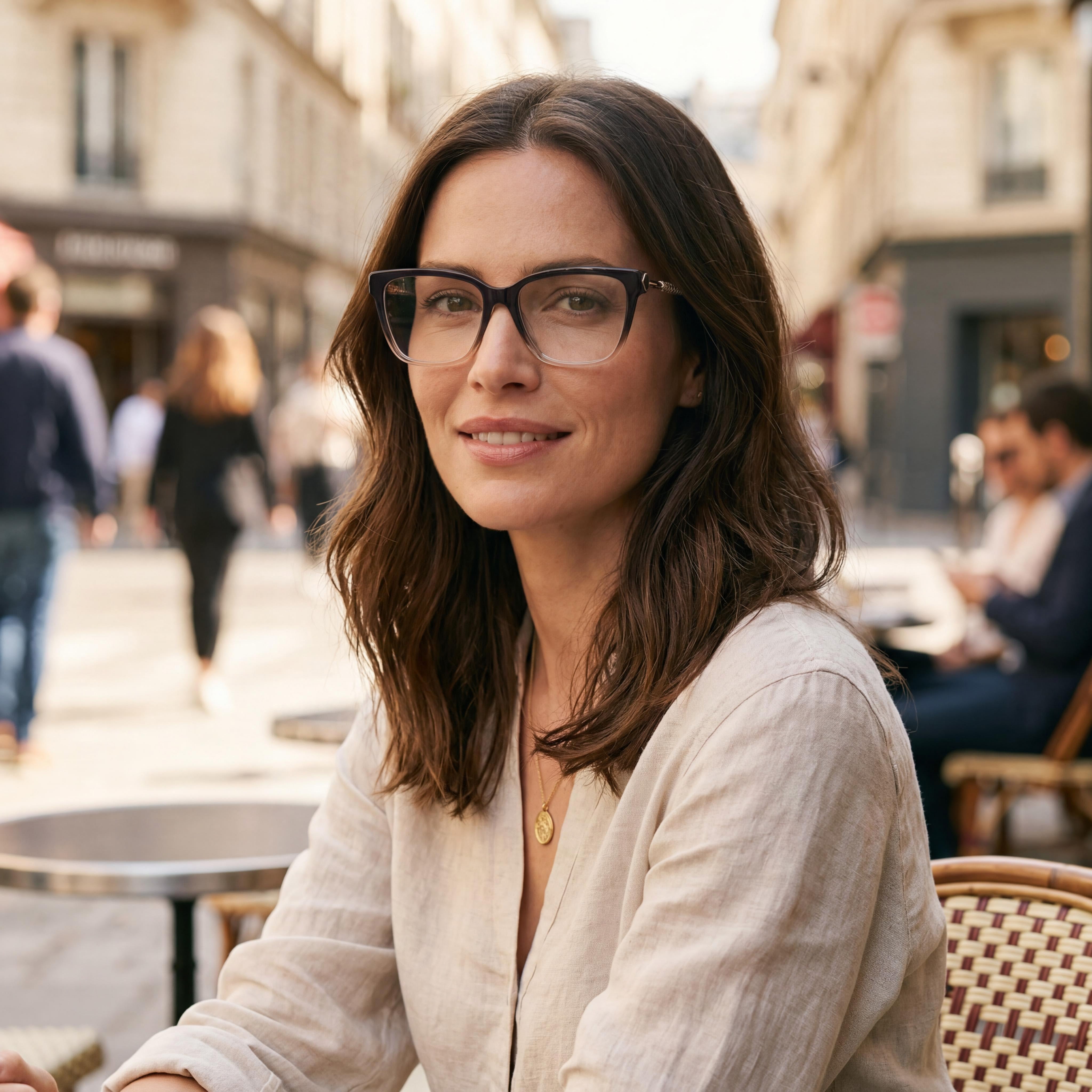 Gafas Chopard casuales de mujer de violeta con logo dorado de acetato y metal, montura completa cuadrada, lentes de demostración 55-16-140, Photo 5