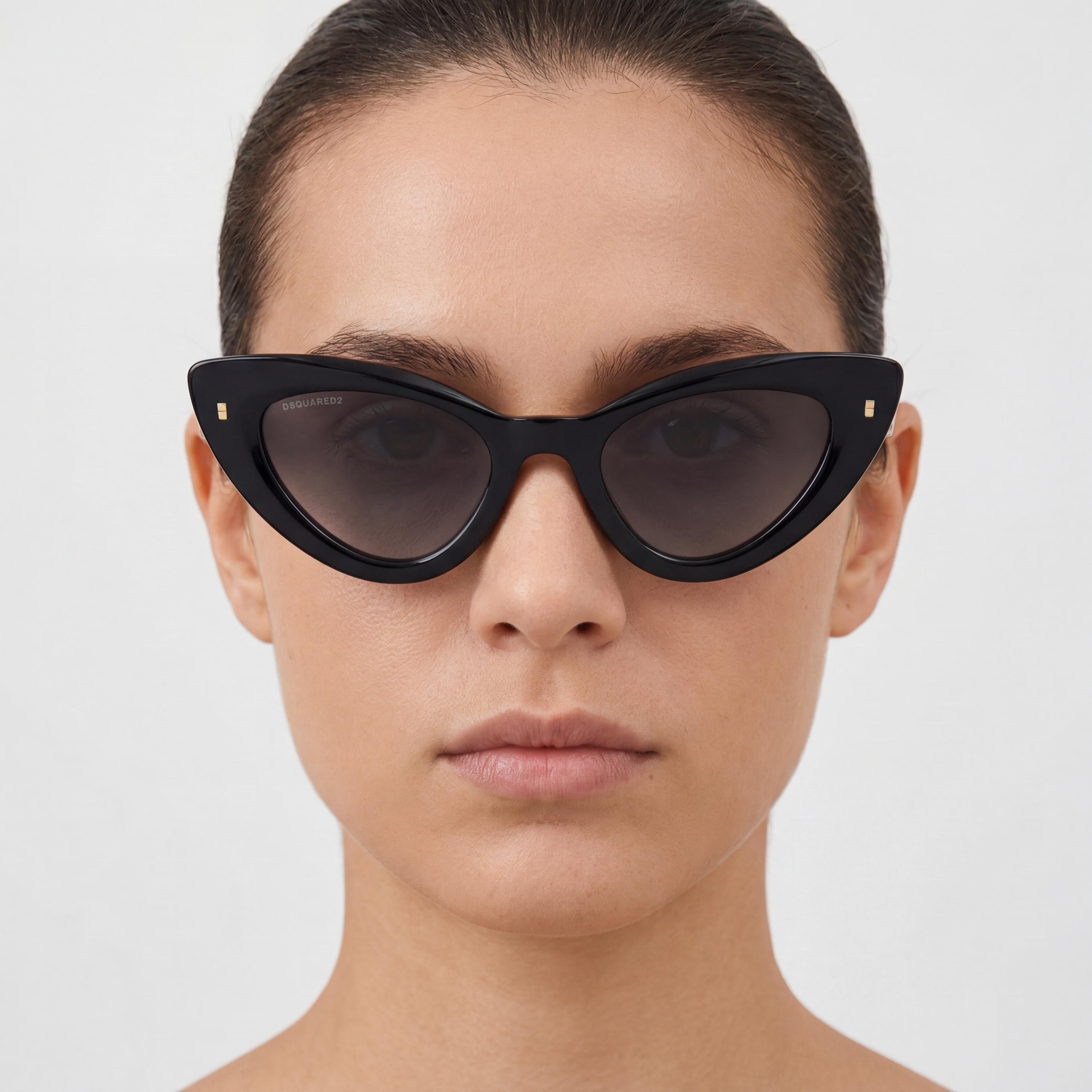 DSQUARED2 Modern Unisex Acetate Black 51mm Sunglasses with UV Protection, Dark Grey Shaded Lenses, Photo 5