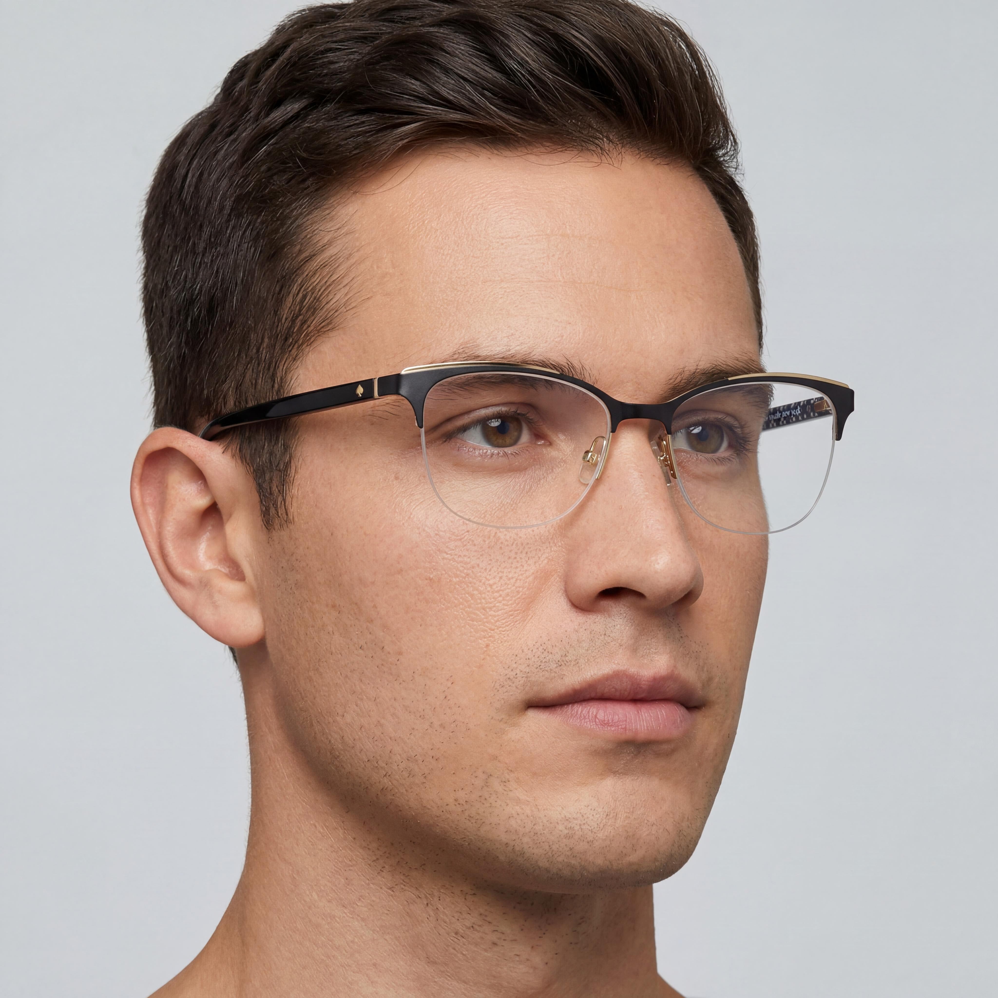 kate spade new york Brieana para hombre Gafas de montura de metal negro con lentes transparentes 52 mm, Photo 4