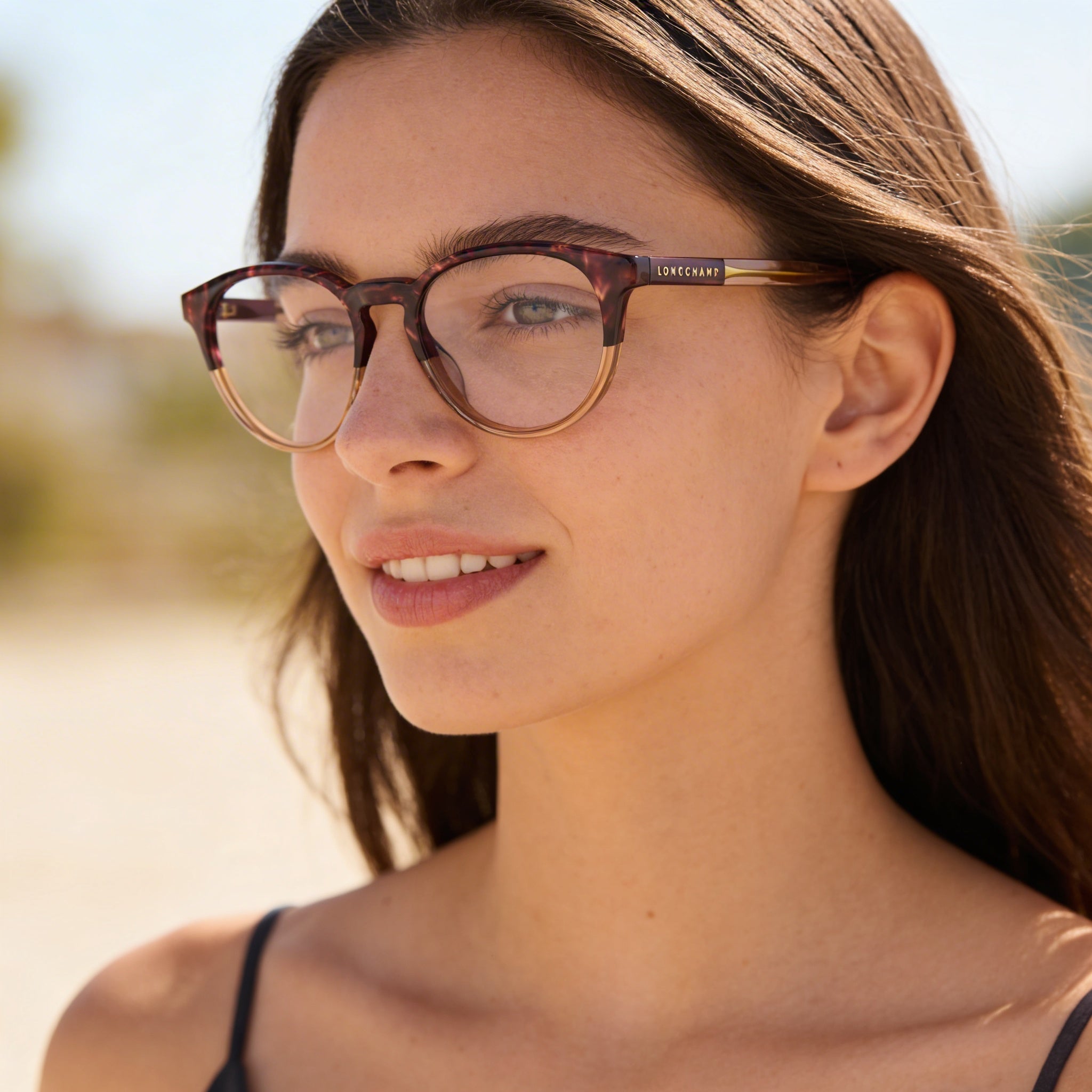 Longchamp Lo2752 Women's Optical Frame in Textured Red/Rose, featuring 49mm Lens, 17mm Bridge, 140mm Temple, Photo 5
