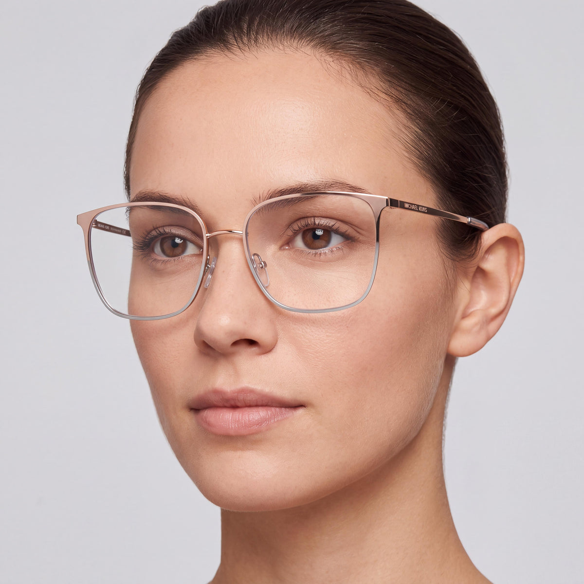 Gafas graduadas Michael Kors Portland para mujer con montura cuadrada, fabricadas en metal color oro rosa, tamaño 54-17-140 mm, Photo 3