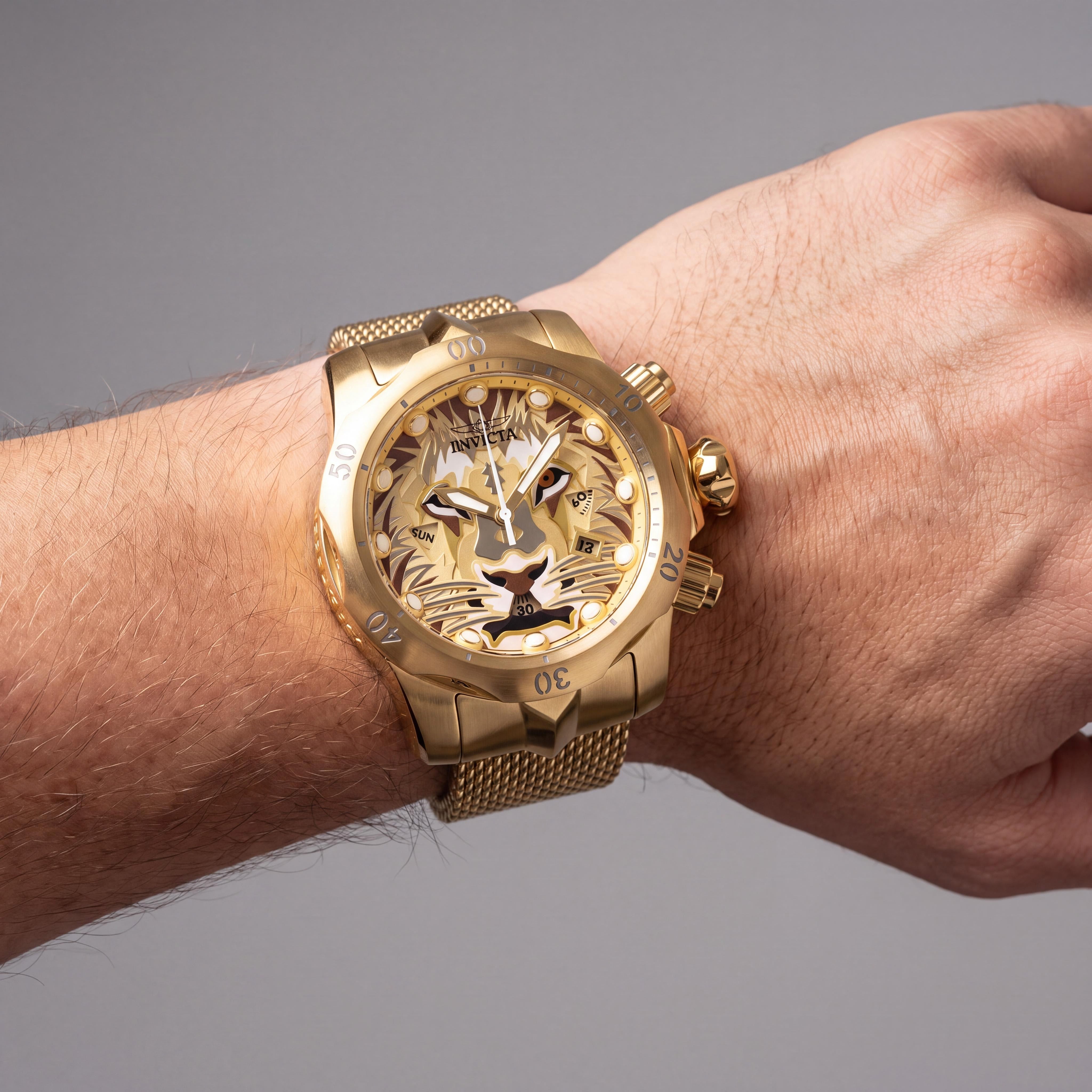Invicta Venom 48172 Unisex 54mm Stainless Steel Watch with Gold Dial, Quartz Movement, Water Resistant 10 Bar, Photo 4