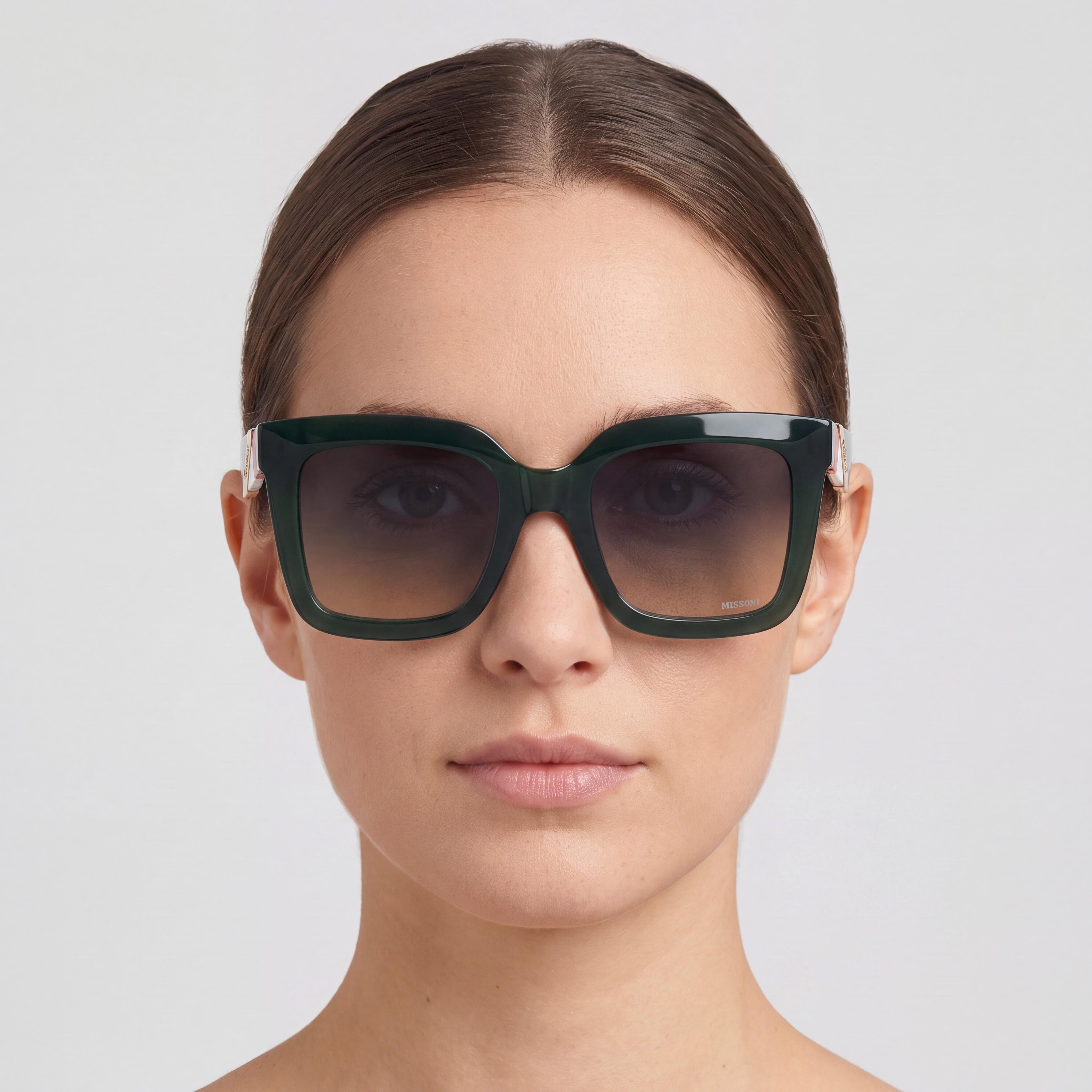 M Missoni Modern Women's Acetate Sunglasses Green Blue Doubleshade Peach UV Protection 52mm, Photo 4
