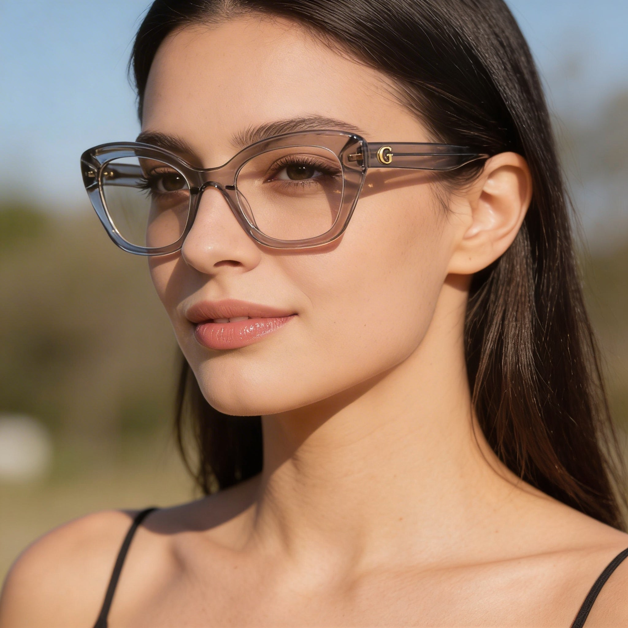 Guess Gu50225 Women's Shiny Grey Plastic Eyewear with Transparent Non- Polycarbonate Lenses, 51mm Lens Width, Photo 6
