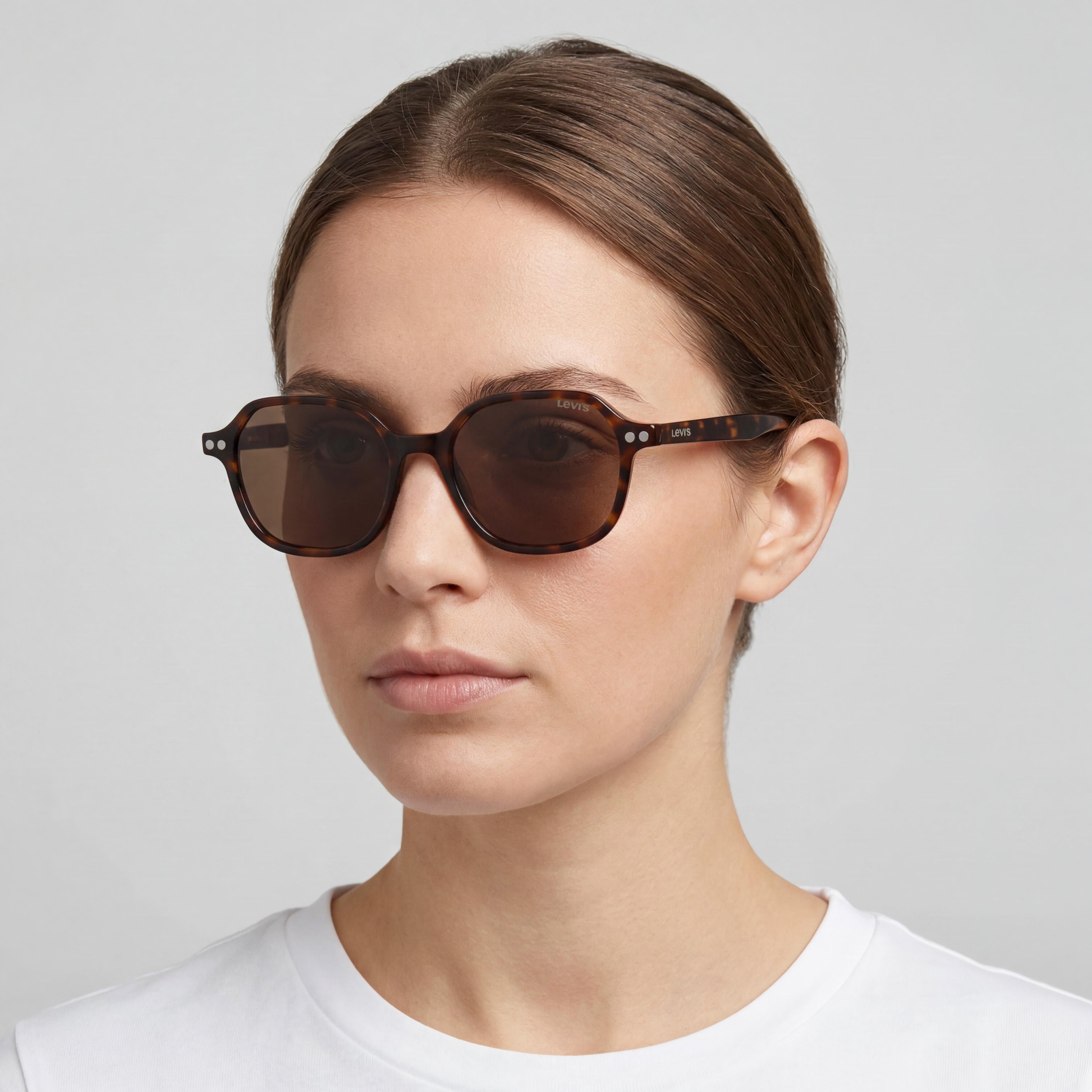 Levi's Classic Havana Rectangle Eyeglasses for Women, Injected, 52mm, Photo 5