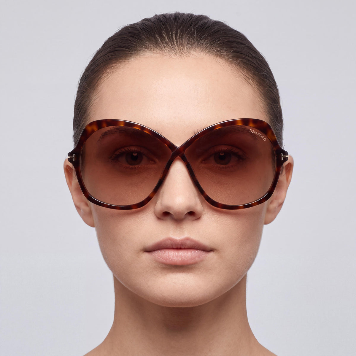 Tom Ford FT1013 ROSEMIN Women's Dark Havana Plastic Non-Polarized UV Protected Butterfly Sunglasses 64mm, Photo 5