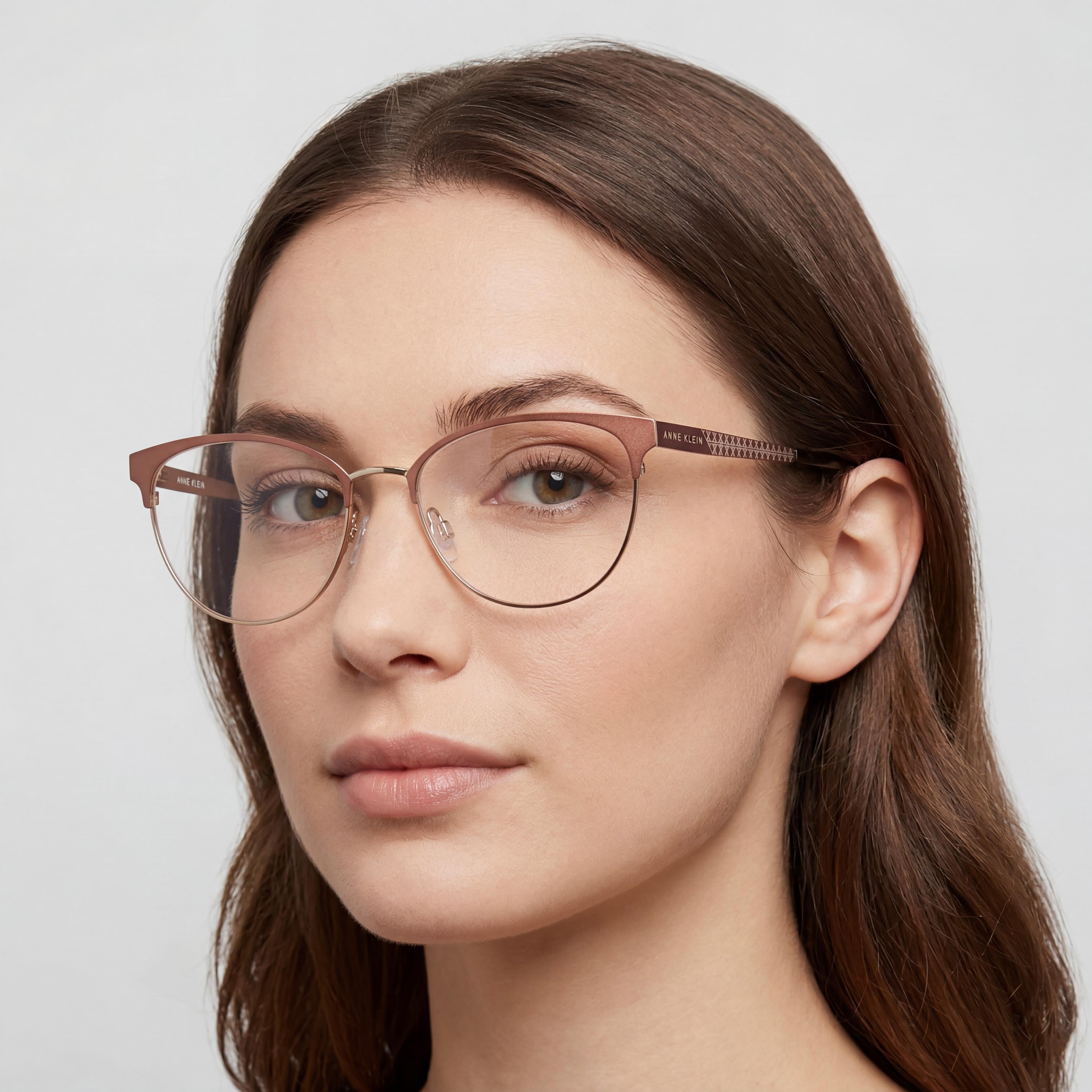 Anteojos Anne Klein Mocha para mujer con lentes de demostración transparentes. Los lentes se pueden reemplazar con lentes recetados personalizados., Photo 3
