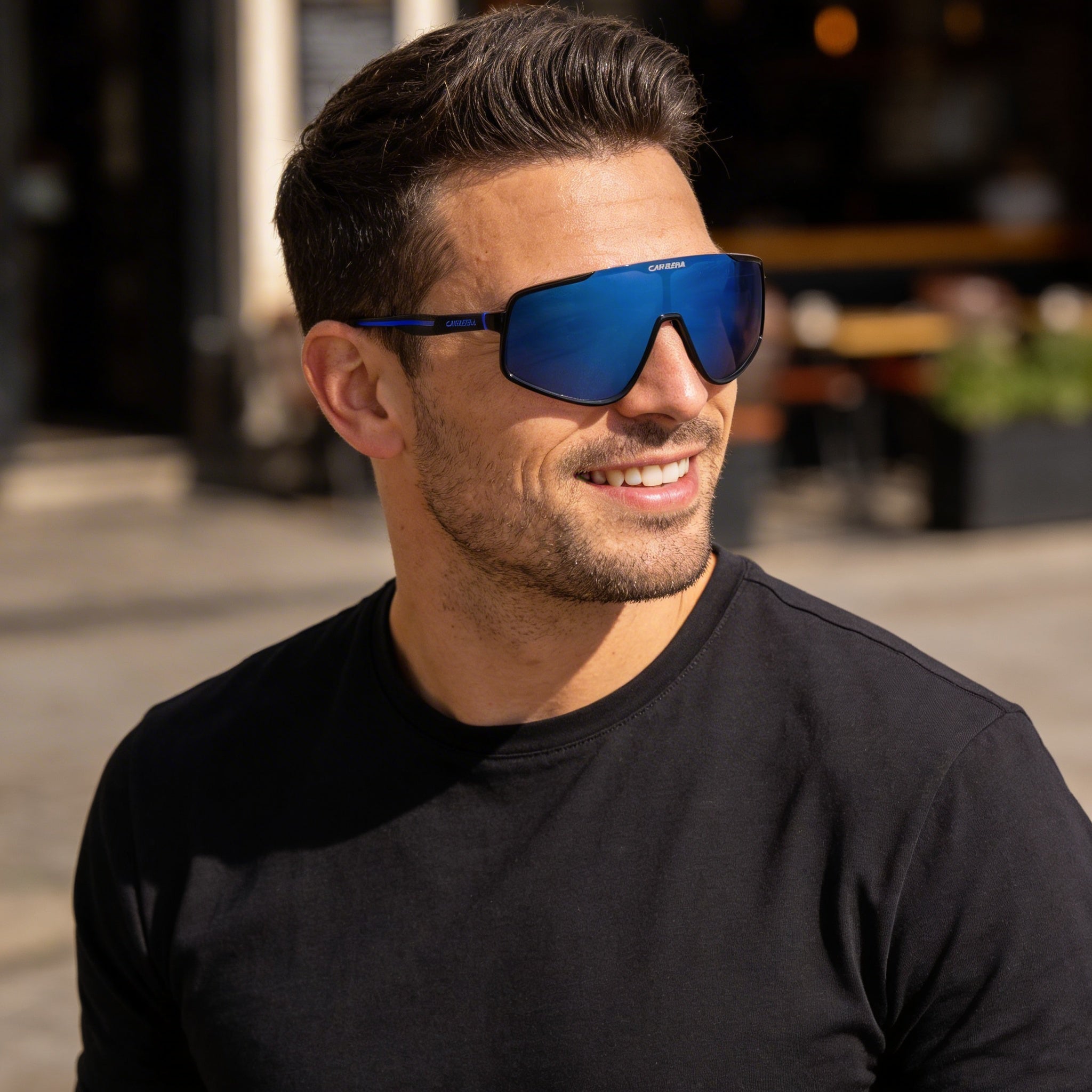 Carrera 4017/S Men's Casual Black Blue ECO Polyamide Frame Sunglasses Blue Multilayer Lenses 99mm, Photo 6