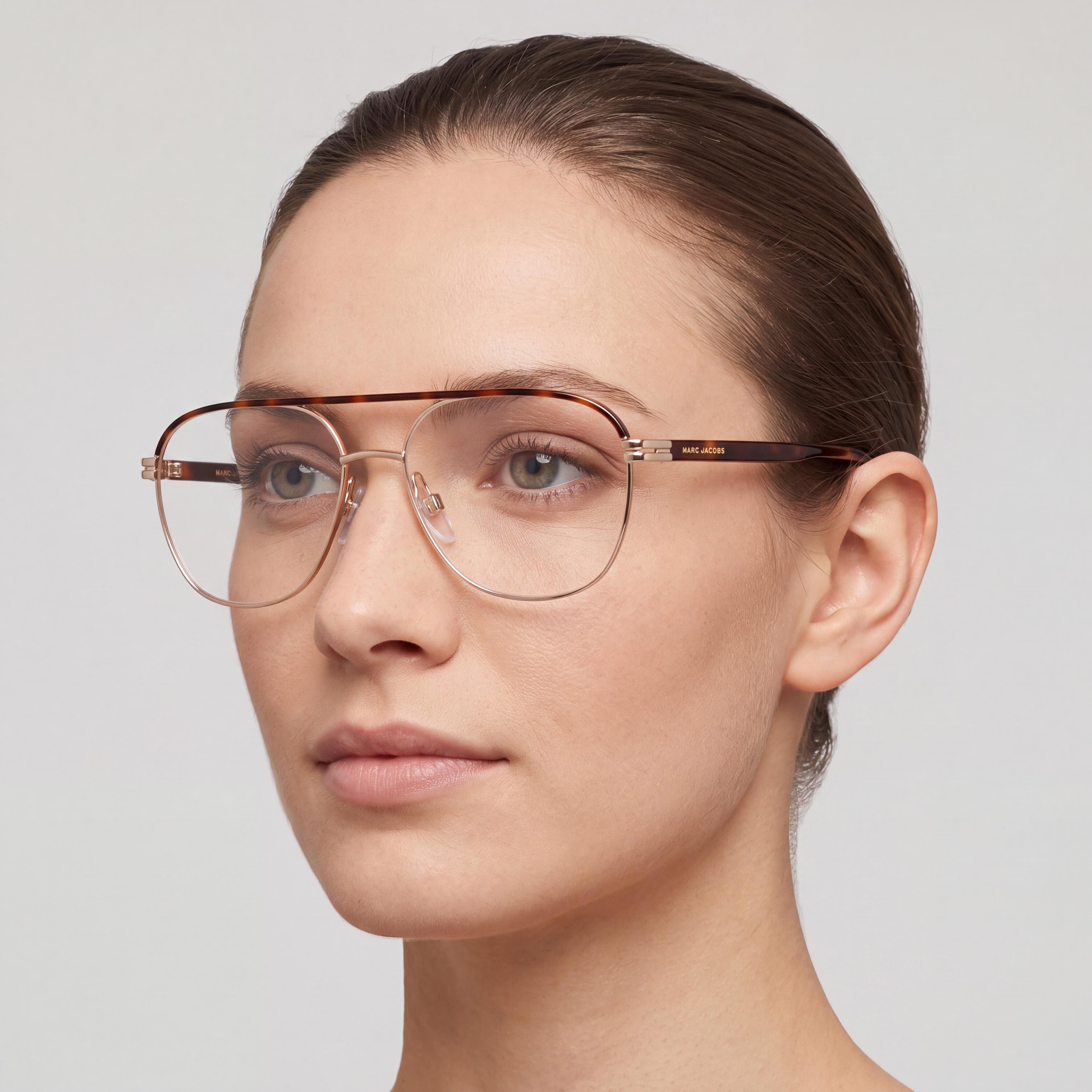 Marc Jacobs Modern Marc 571 Women's Gold Havana Alloy Steel Frame Eyeglasses with Polycarbonate Lenses 57-16-145mm, Photo 5