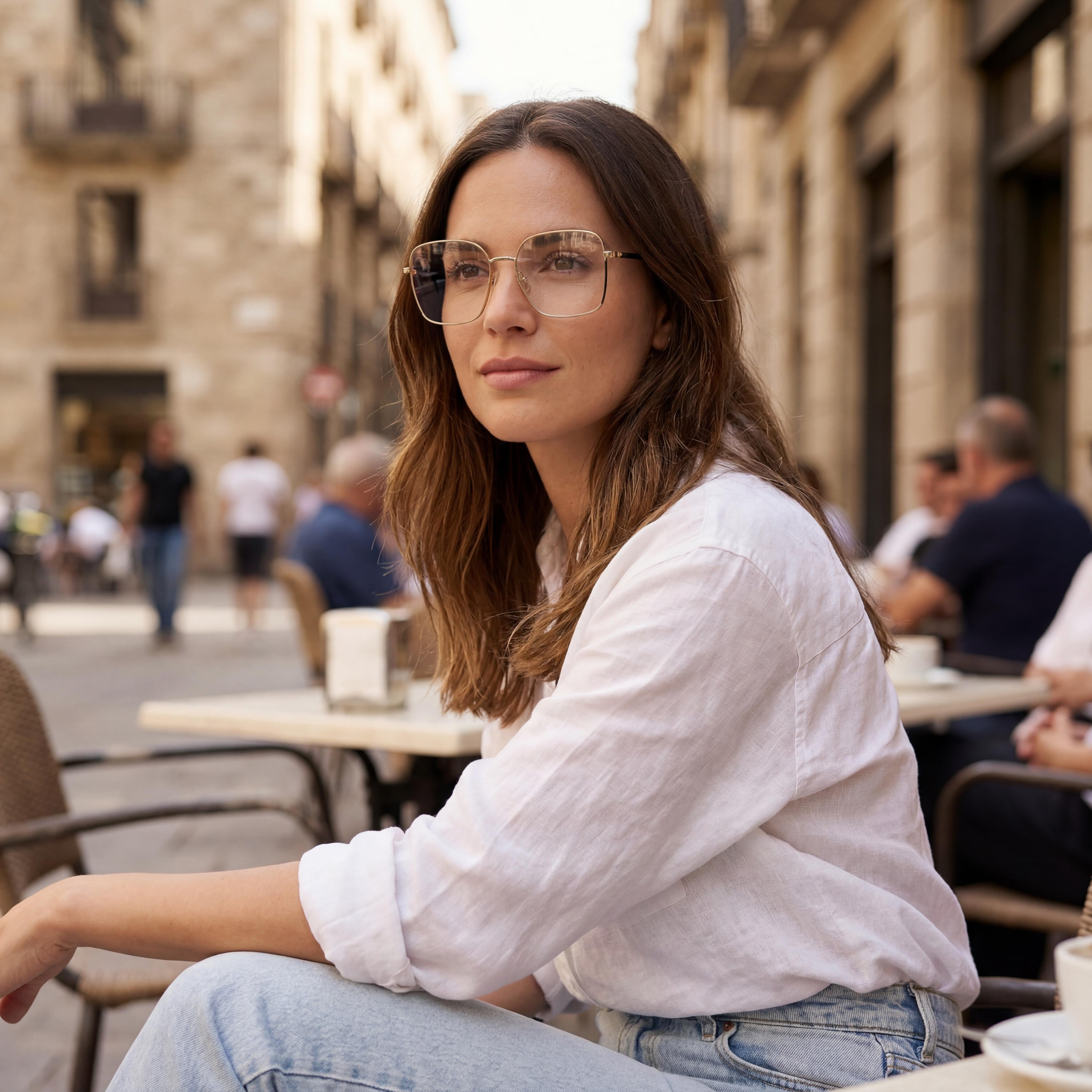 Gafas de sol Carolina Herrera Modern para mujer, de metal dorado y negro con lentes de plástico, 55 mm de ancho de lente, 17 mm de puente, 145 mm de patilla, Photo 4