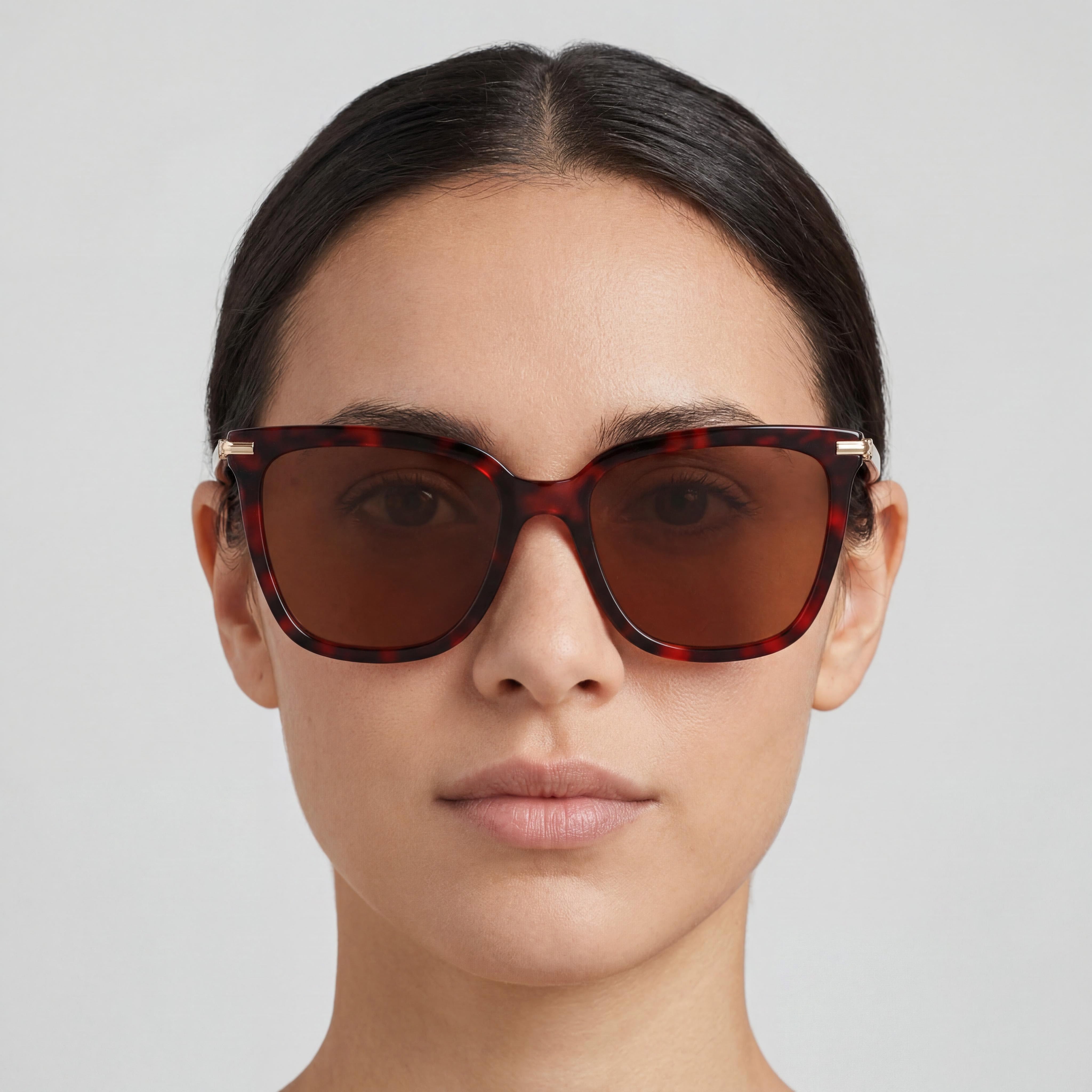 Gafas de sol Ferragamo Sf2037s para mujer, montura de acetato rojo tortuga, policarbonato no polarizado, protección UV 400, 56-18-145, Photo 5