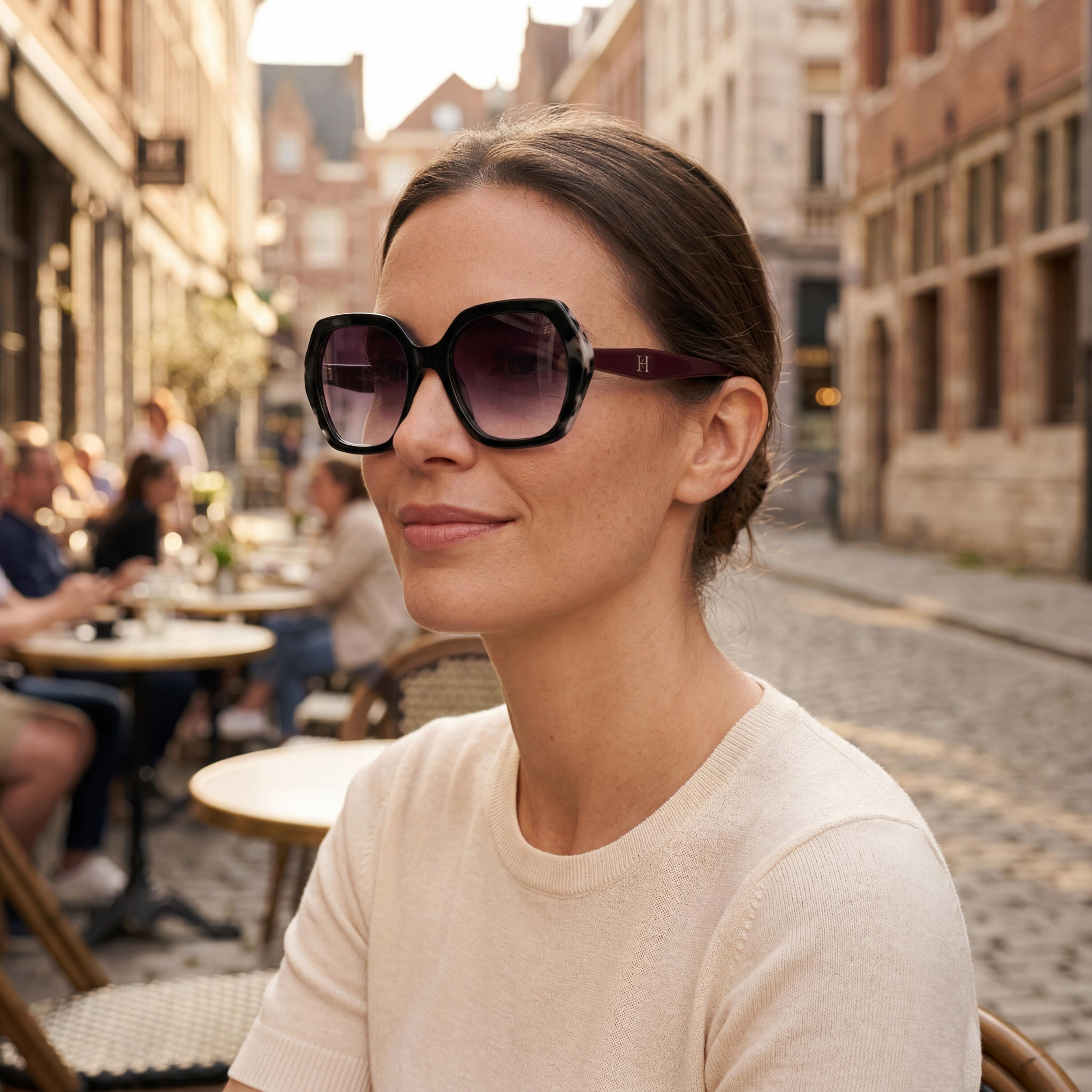 Gafas de Sol Carolina Herrera Mariposa para Mujer Negras y Burdeos de Plástico con Protección UV 55 mm, Photo 6