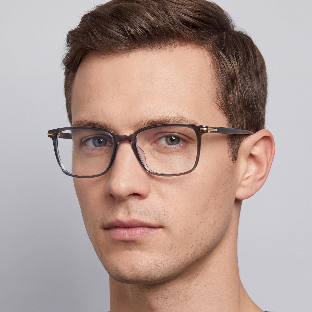 Hugo Boss 1670/F Men's Classic Black Gray Ecological Oil Frame, Multicolor Non-Polarized Polycarbonate Lens Eyeglasses 55mm, Photo 4