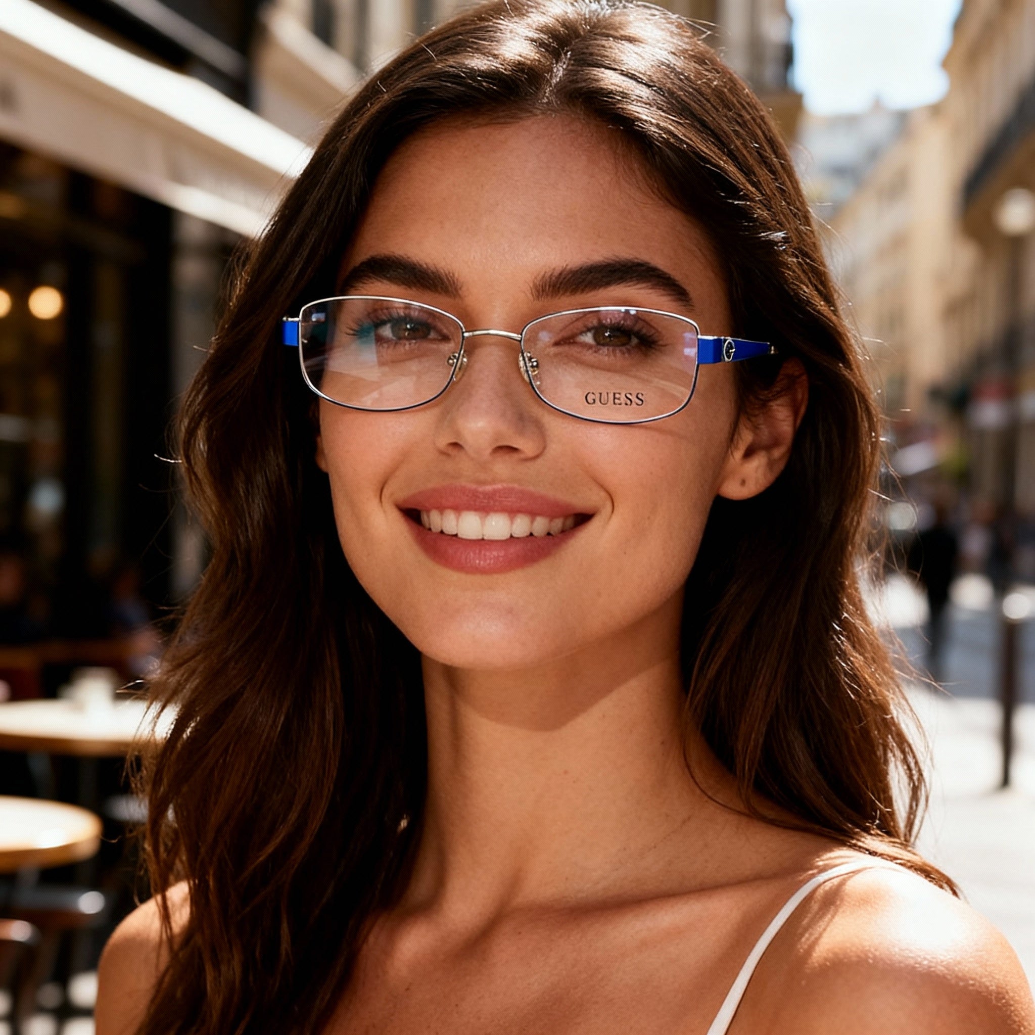 GUESS GU2569 C53 Unisex Blue Metal Eyeglasses with 53mm Lens, 17mm Bridge, 135mm Temple, Photo 5