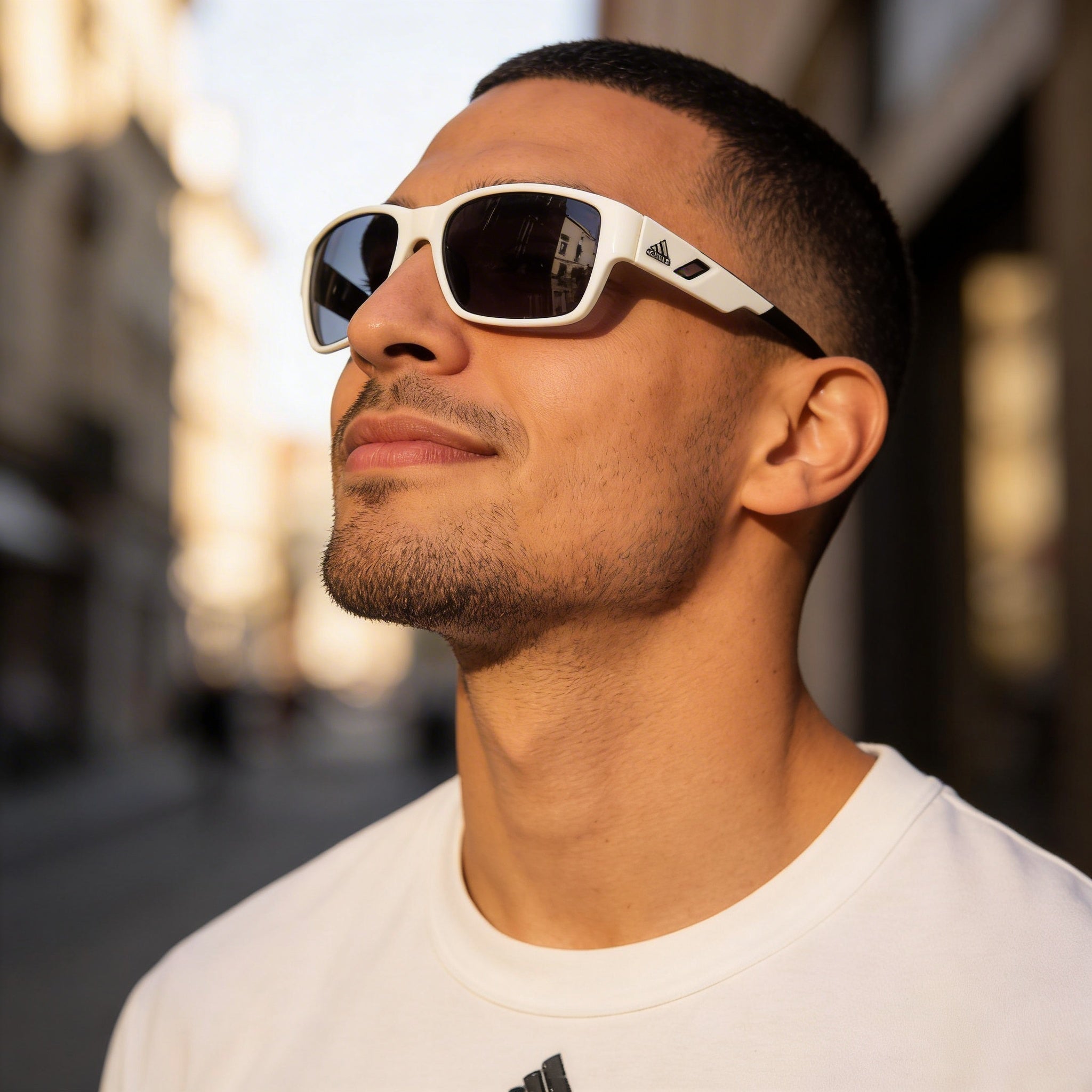 Gafas de sol adidas Sp0069 para hombre con montura inyectada, montura blanca ahumada y lentes ahumadas, 61 mm, Photo 6