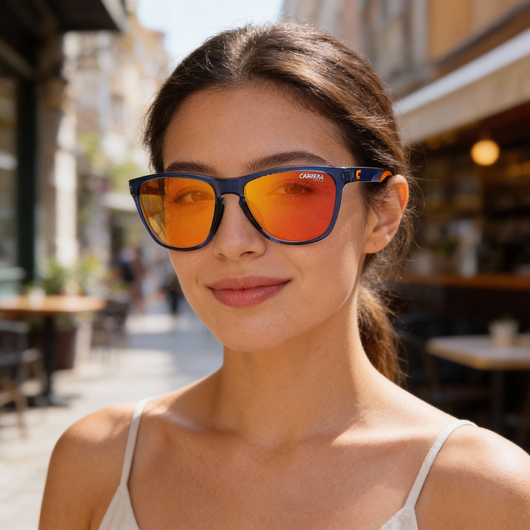 Carrera Classic 8058/S Unisex Blue Orange Injection Propionate UV Protection Sunglasses, 56mm, Photo 5