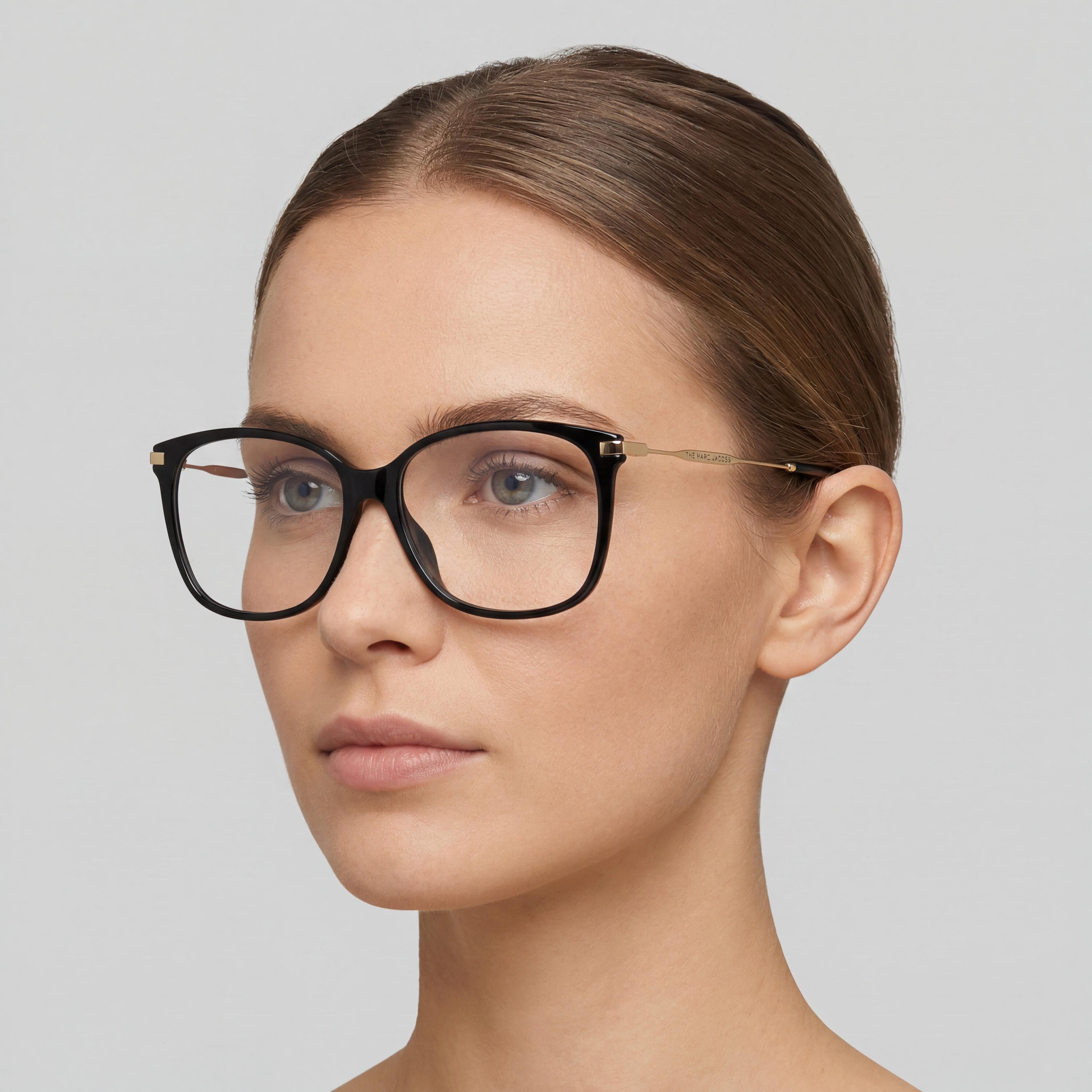 Montura de gafas ópticas de acetato negro Marc Jacobs MARC 562 para mujer con lentes de demostración no polarizadas de 54 mm, Photo 5