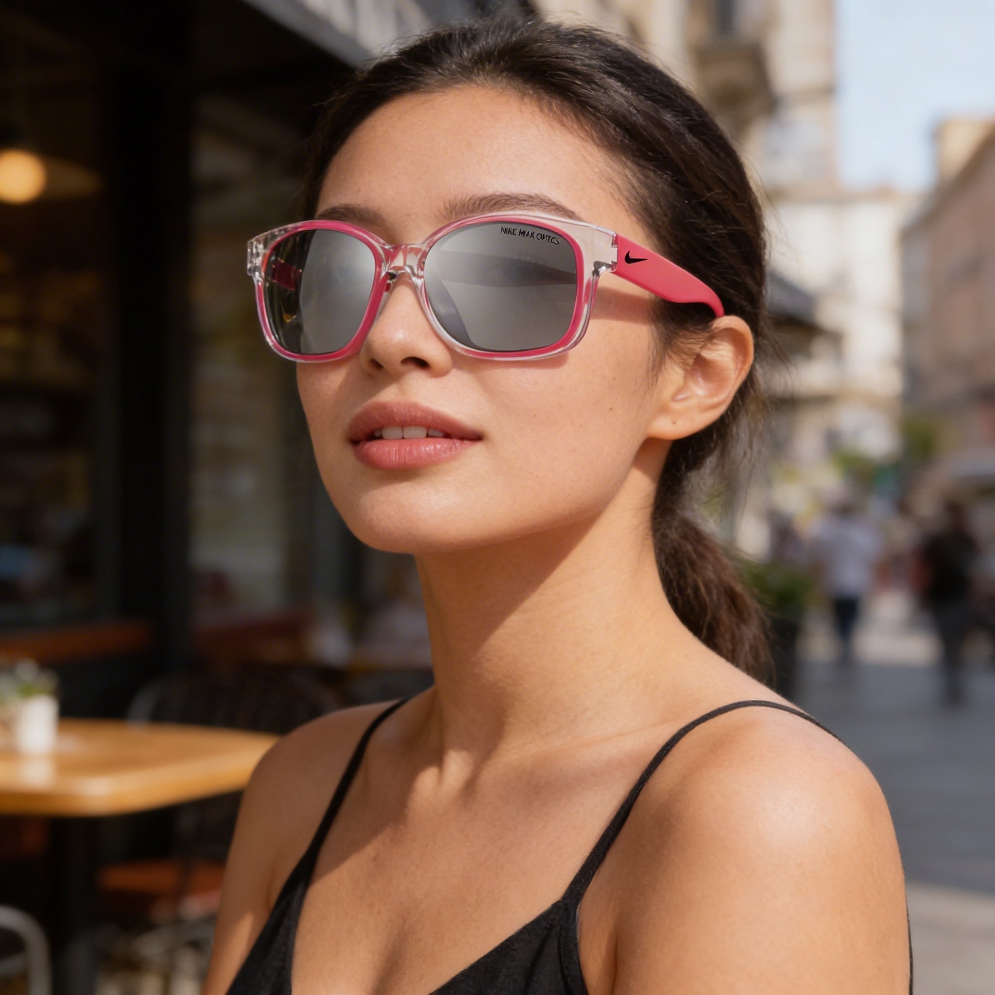 Nike Spirit Ev0886 Unisex Sunglasses - Silver Plastic Frame, Grey Silver Flash Lens, UV Protection, 51mm, Photo 4