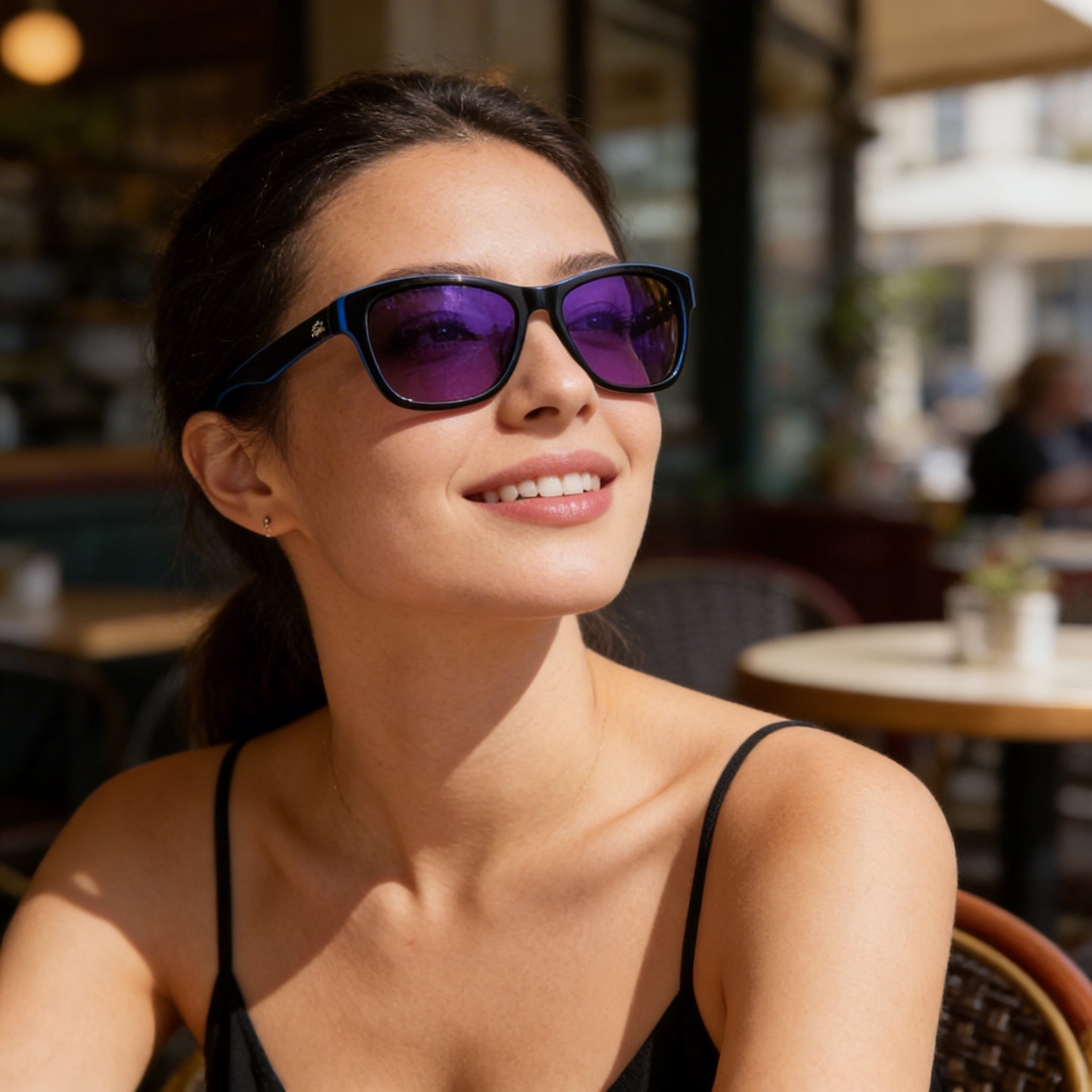 Lacoste Unisex Sunglasses, Lead Black Blue Plastic Frame, Brown Anti-Reflective Non-Polarized UV Lenses 55-16-140, Photo 5